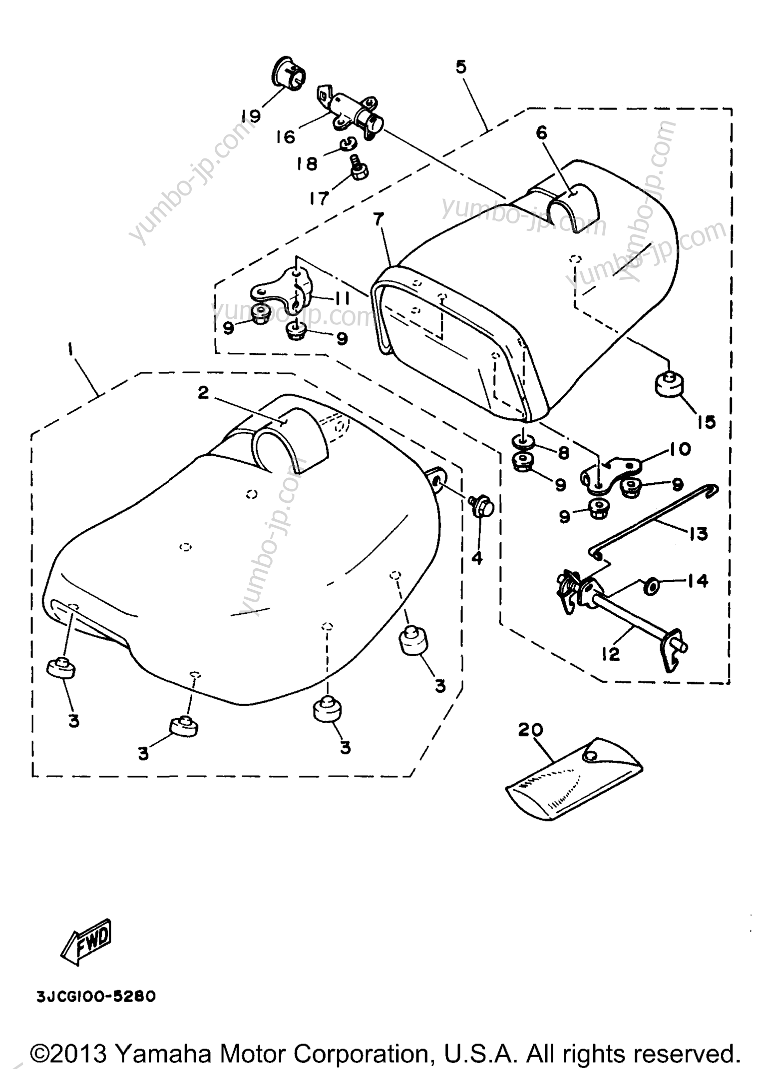 SEAT for motorcycles YAMAHA VIRAGO 535 (XV535J) 1997 year