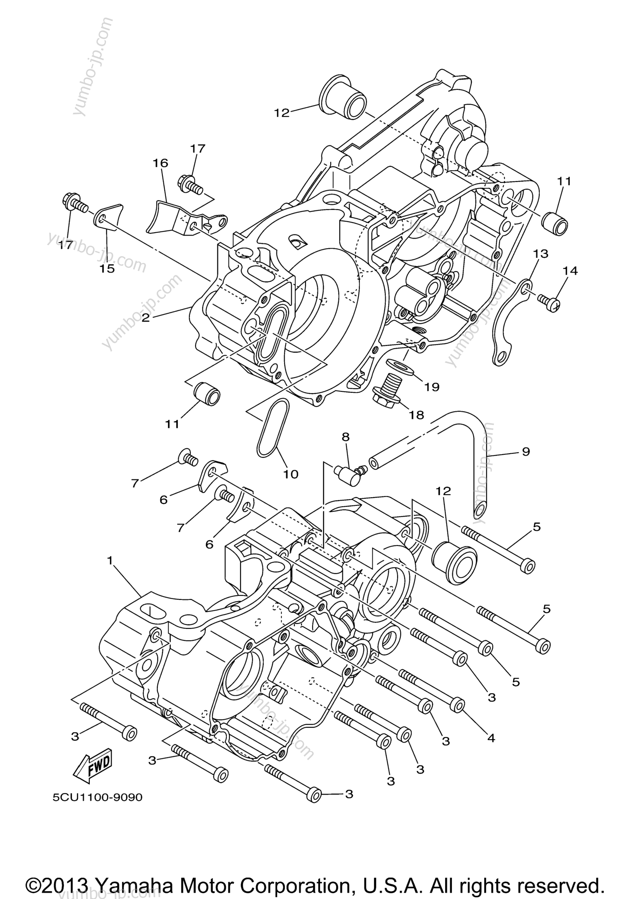 CRANKCASE for motorcycles YAMAHA YZ250 (YZ250W1) 2007 year