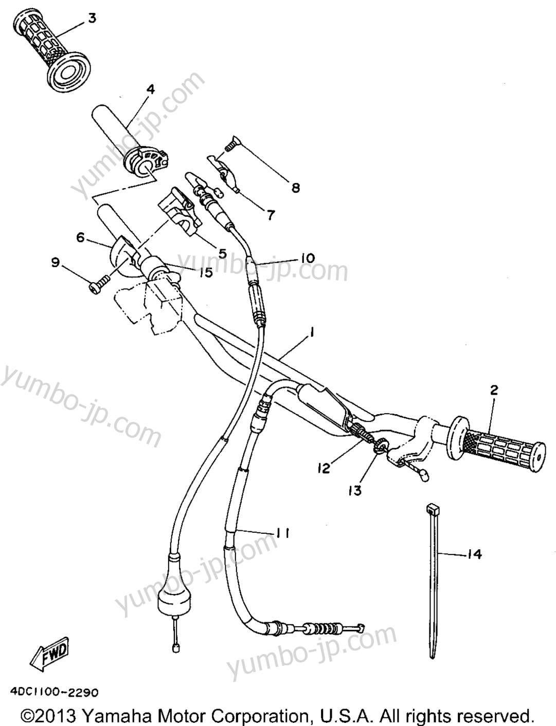 Steering Handle - Cable для мотоциклов YAMAHA WR250ZF 1994 г.