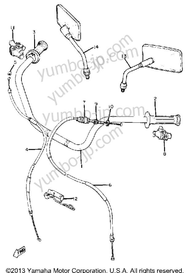 Handlebar Cable для мотоциклов YAMAHA XS1100LH 1981 г.