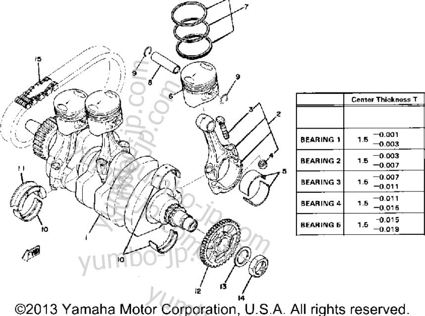 Crank - Piston для мотоциклов YAMAHA XS750SF 1979 г.
