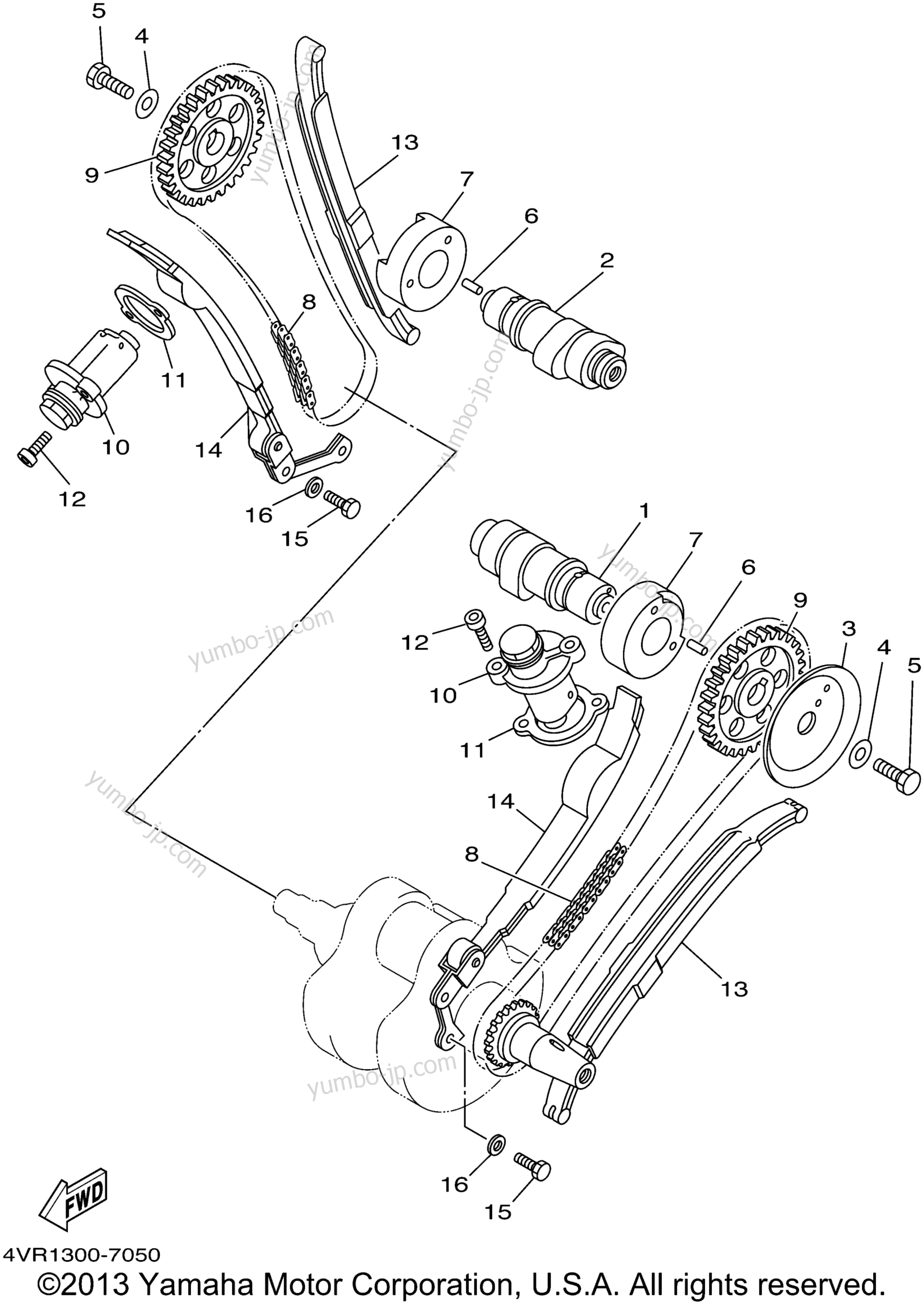 Camshaft Chain для мотоциклов YAMAHA V-STAR CUSTOM (XVS650N) 2001 г.