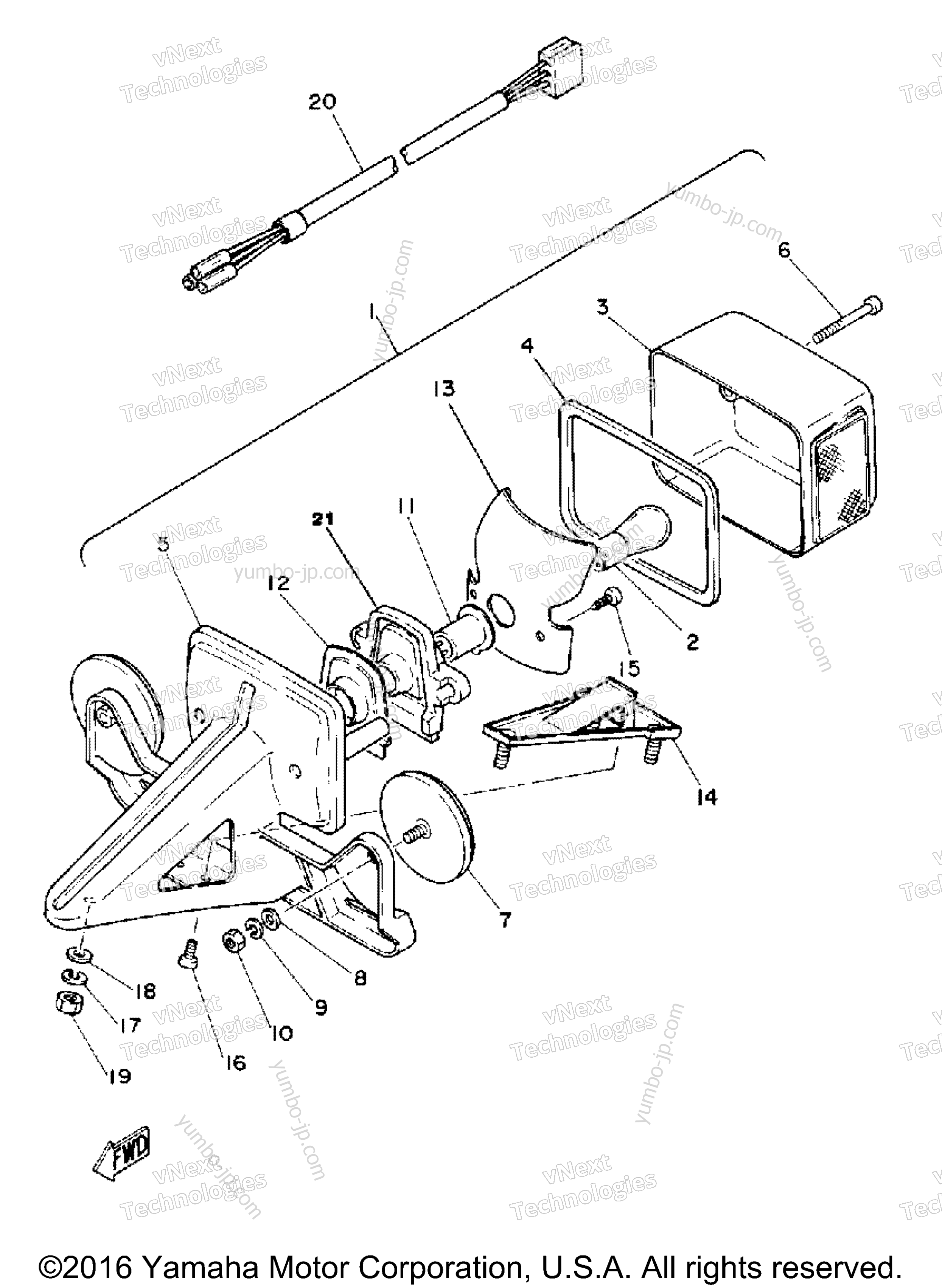 TAILLIGHT для мотоциклов YAMAHA XT250 (XT250G_198) 1980 г.