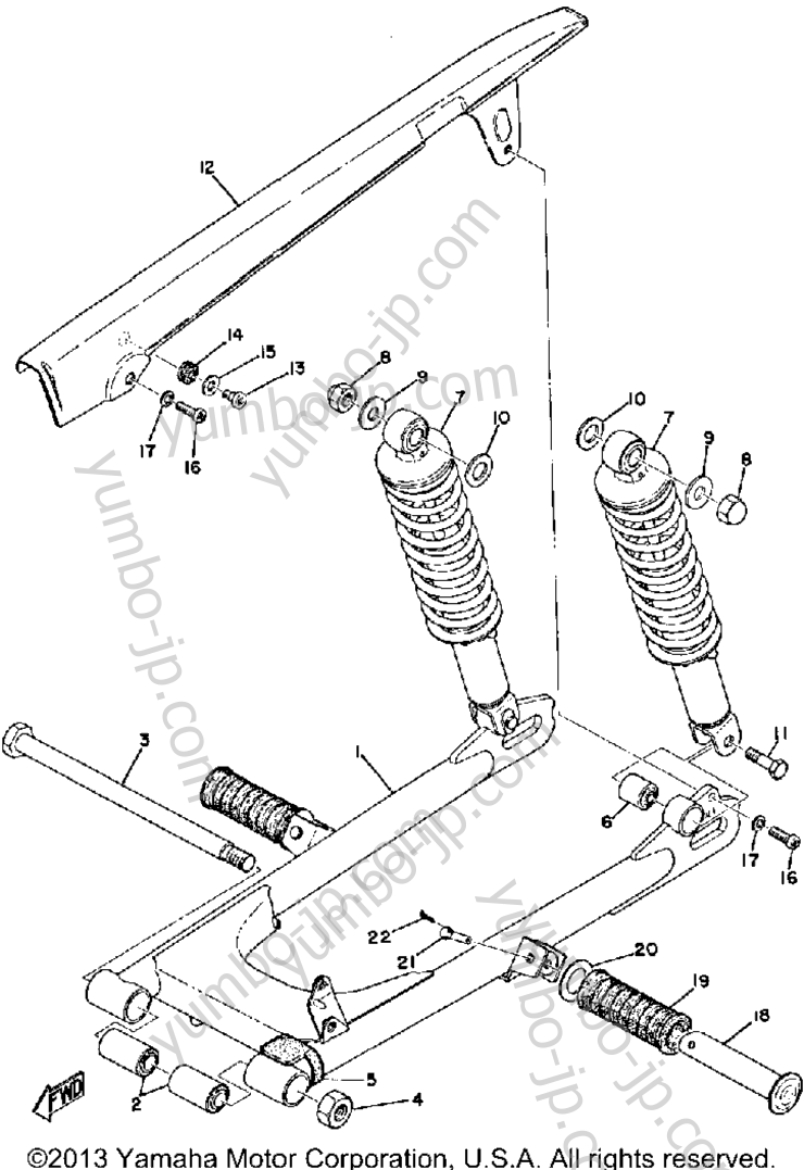 Rear Arm Rear Cushion Chain Case для мотоциклов YAMAHA RD125B 1975 г.