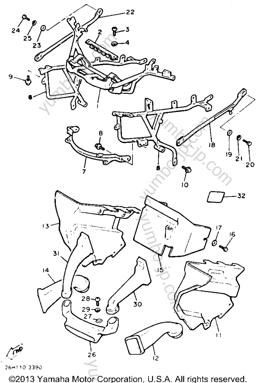 Cowling 1 для мотоциклов YAMAHA XVZ12TK 1983 г.