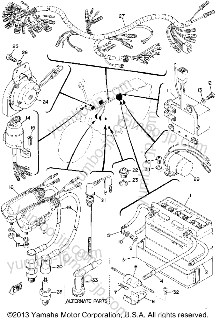 Electrical для мотоциклов YAMAHA RD200A 1974 г.