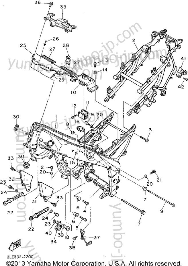 FRAME for motorcycles YAMAHA FZR1000F 1994 year