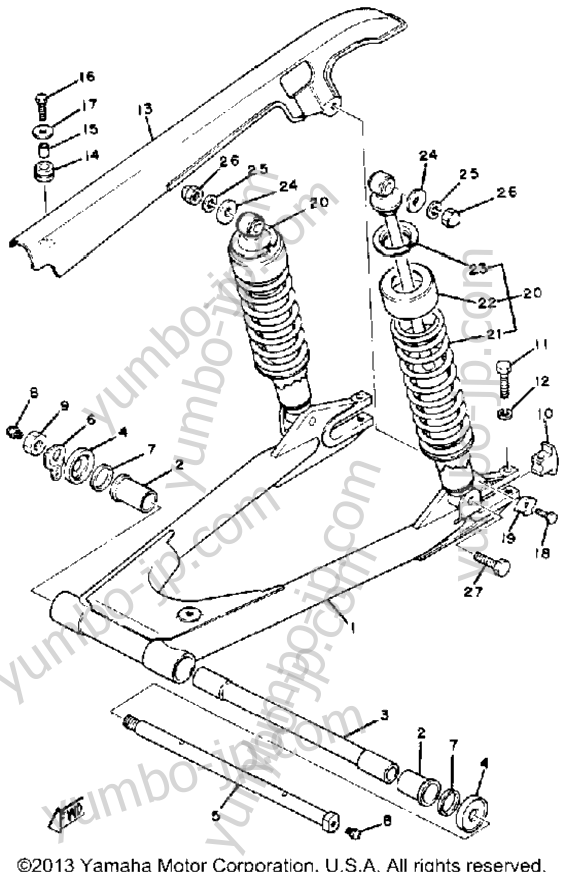 Rear Arm - Suspension for motorcycles YAMAHA XS650G 1980 year