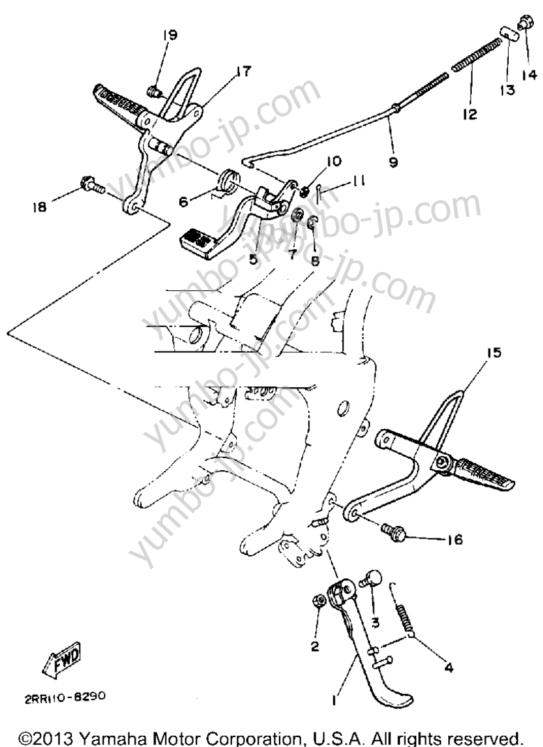 Stand - Footrest для мотоциклов YAMAHA YSR50D 1992 г.