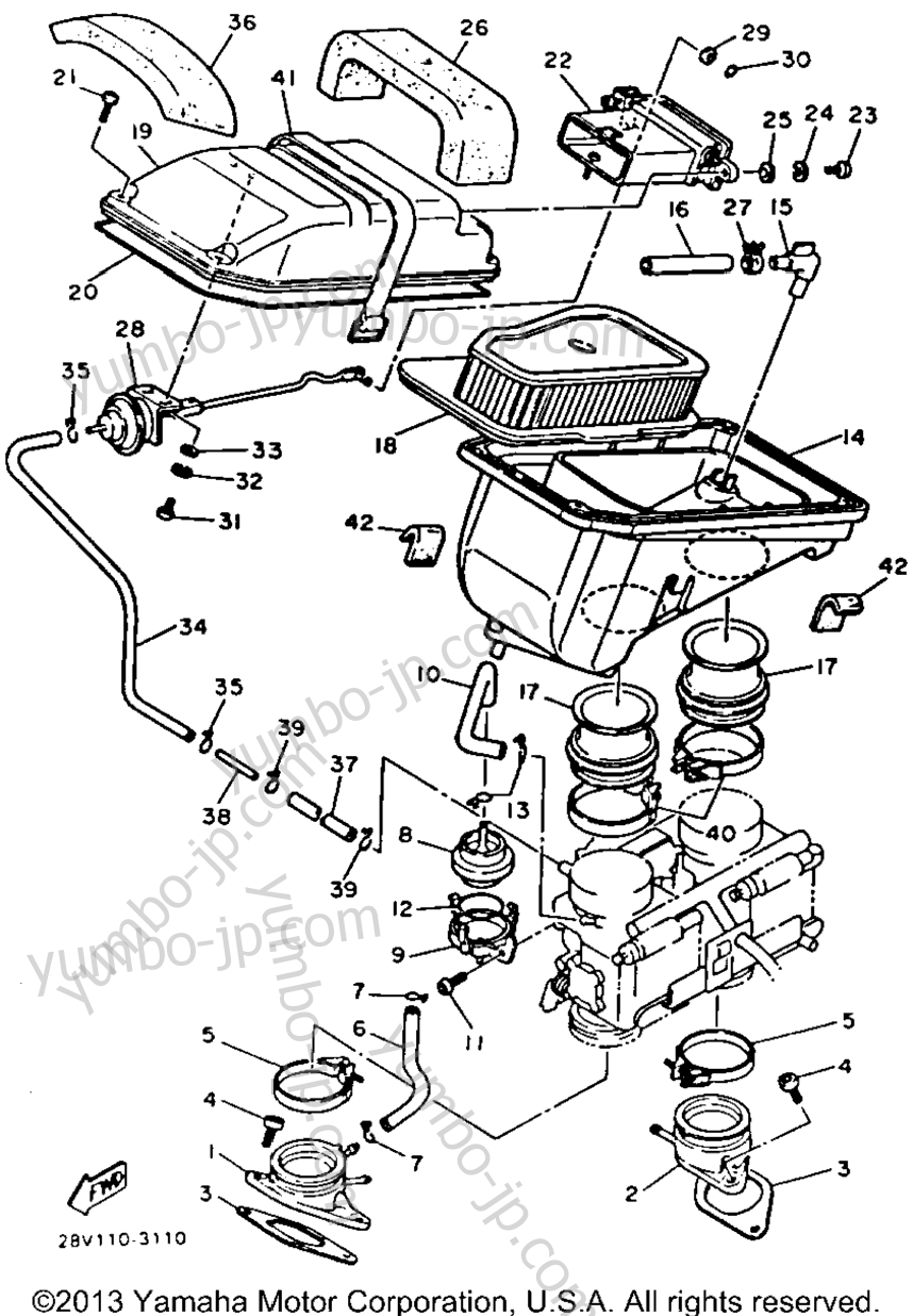 AIR FILTER for motorcycles YAMAHA XZ550RJ 1982 year