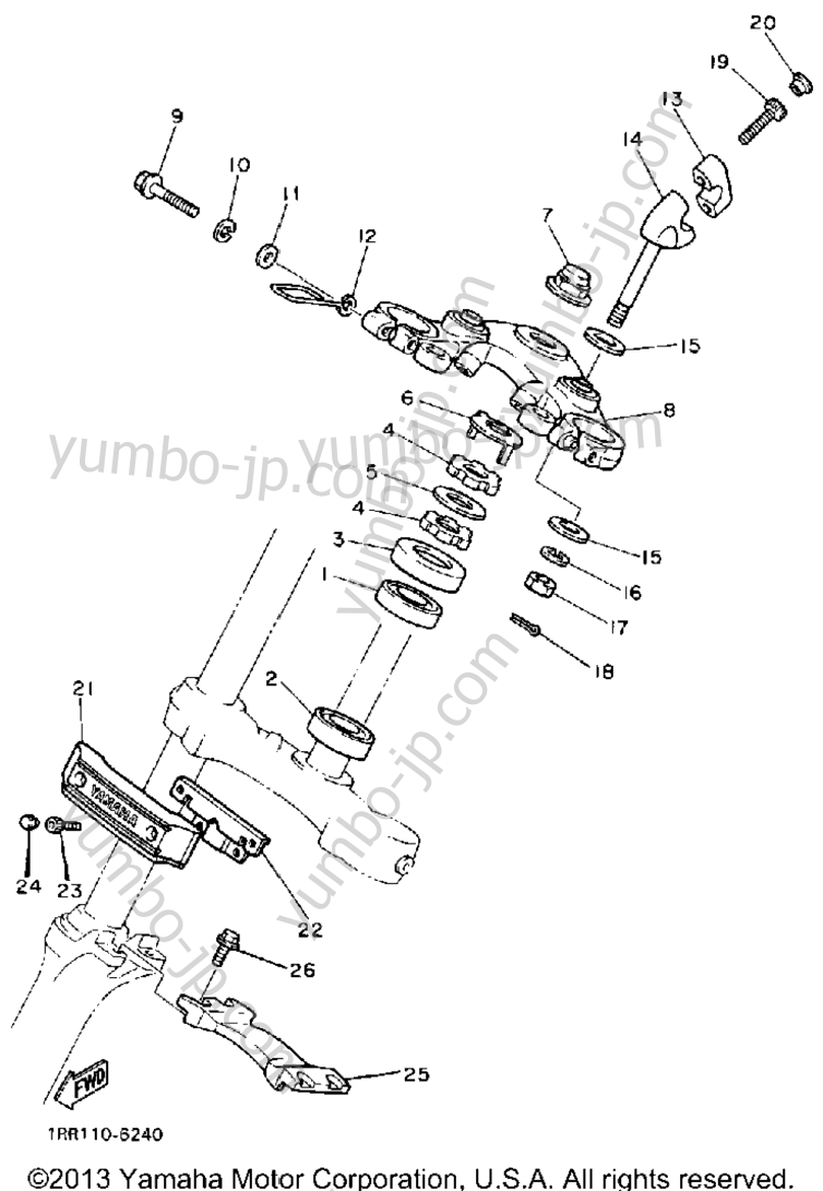 Steering для мотоциклов YAMAHA VIRAGO 700 (XV700CTC) CA 1987 г.