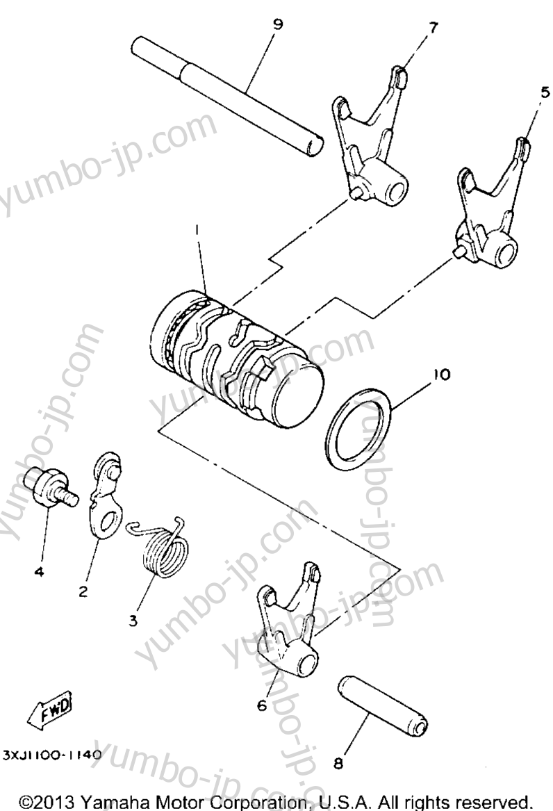 Shift Cam - Fork для мотоциклов YAMAHA YZ125E 1993 г.