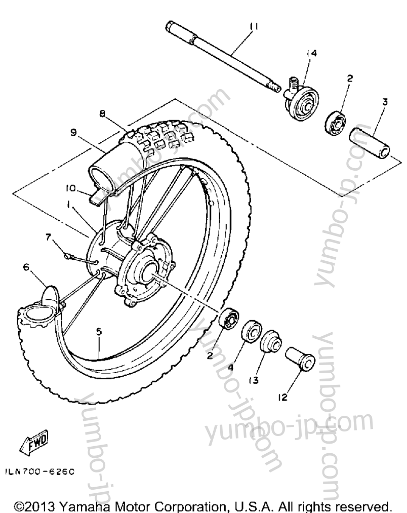 FRONT WHEEL for motorcycles YAMAHA IT200S 1986 year