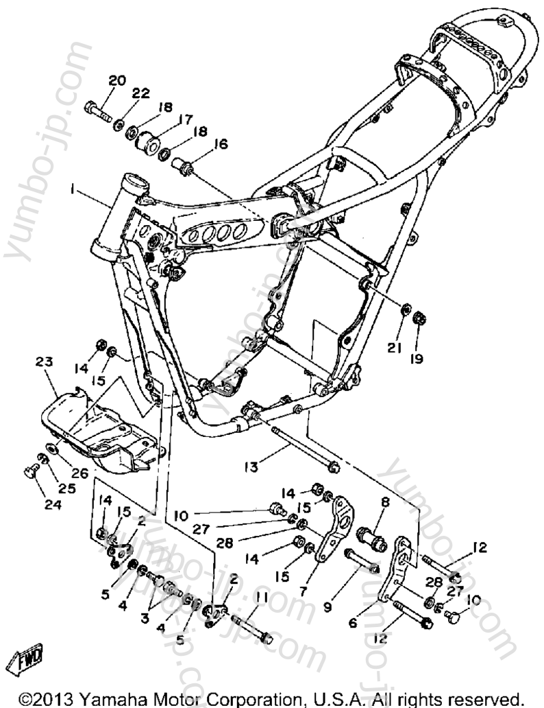 FRAME for motorcycles YAMAHA IT425G 1980 year