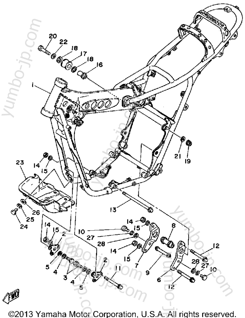 FRAME для мотоциклов YAMAHA IT425G 1980 г.