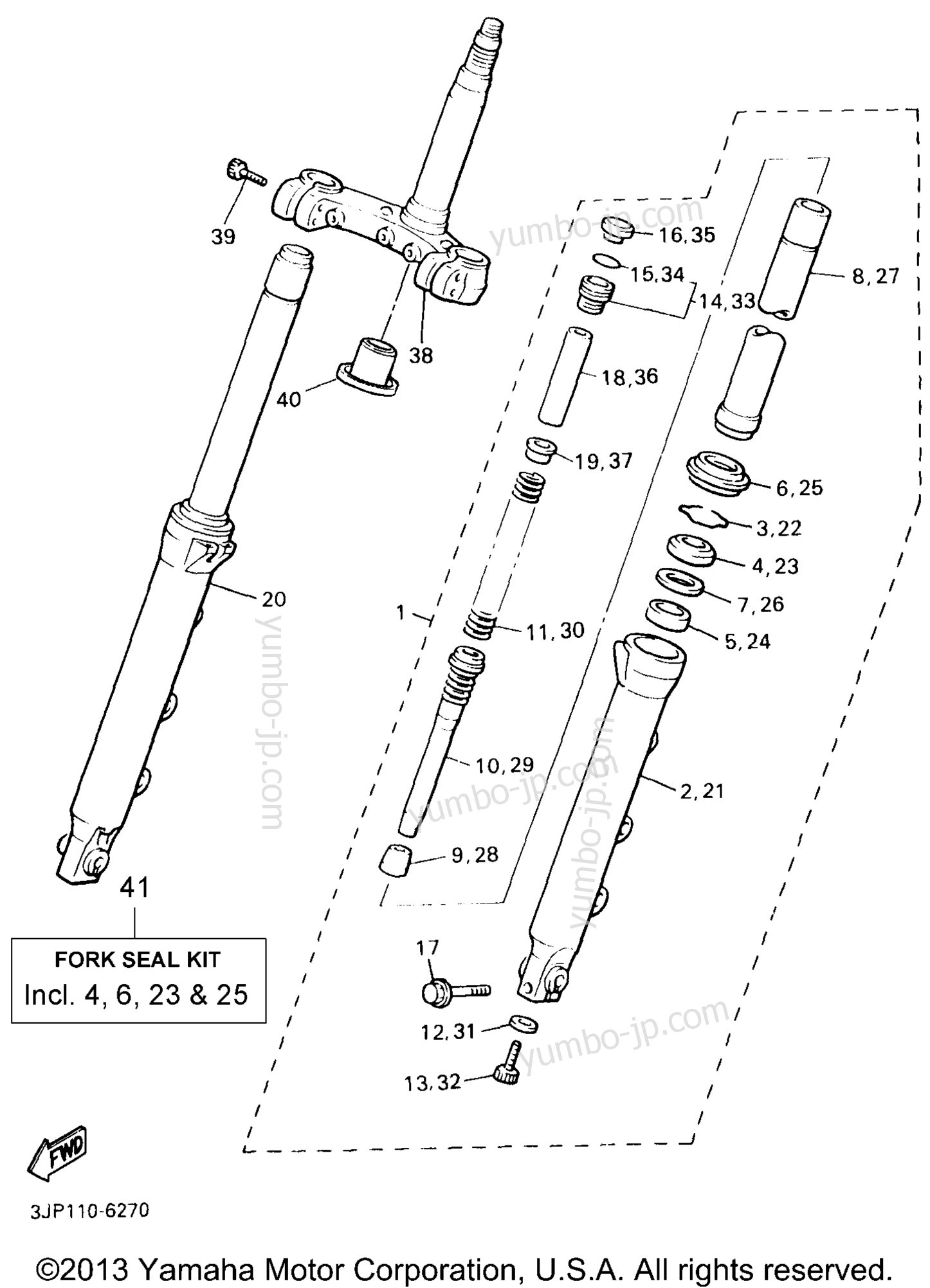 FRONT FORK for motorcycles YAMAHA V-MAX 1200 (VMX12K) 1998 year