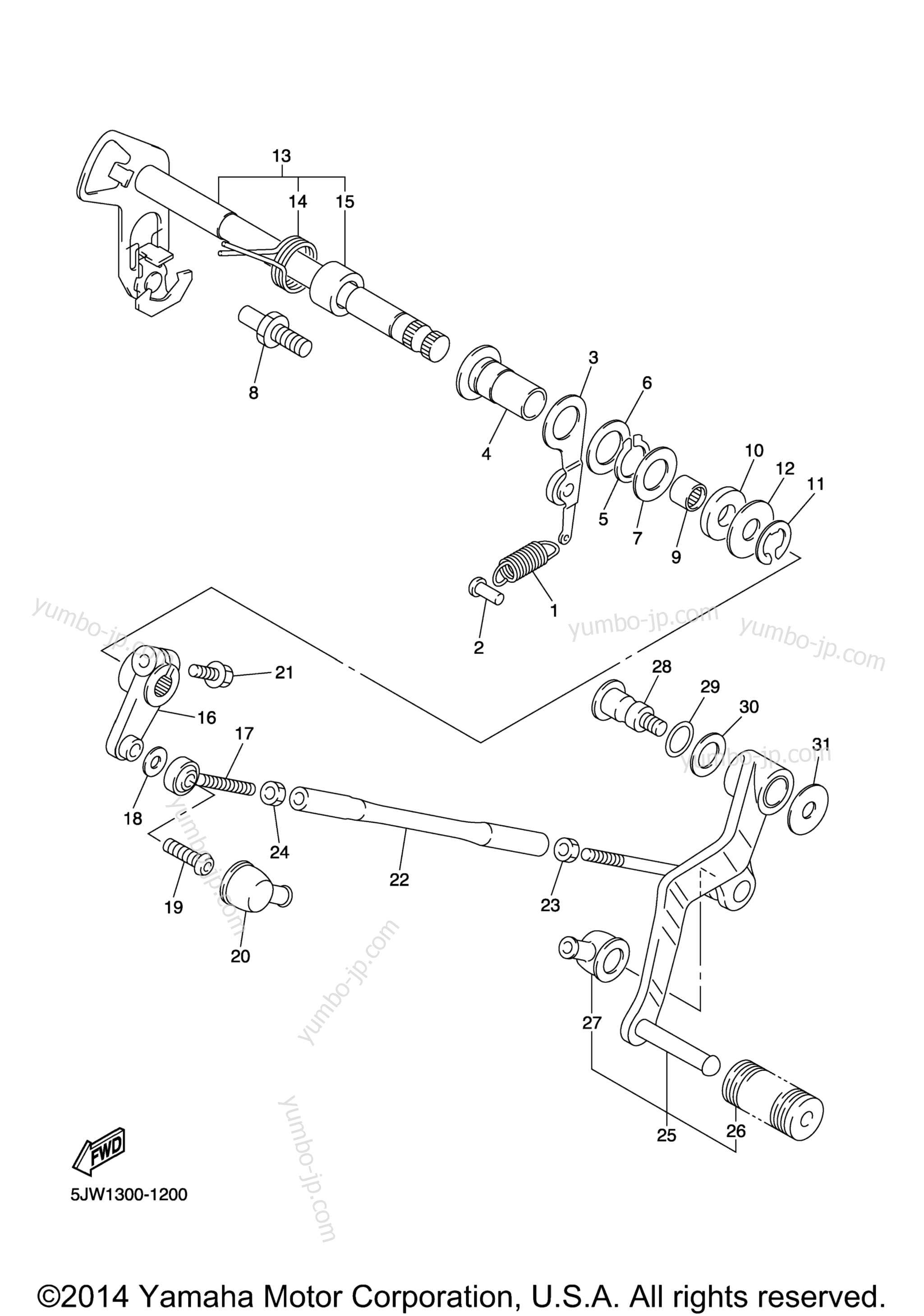 SHIFT SHAFT for motorcycles YAMAHA FJR 1300A (FJR13AXB) 2008 year