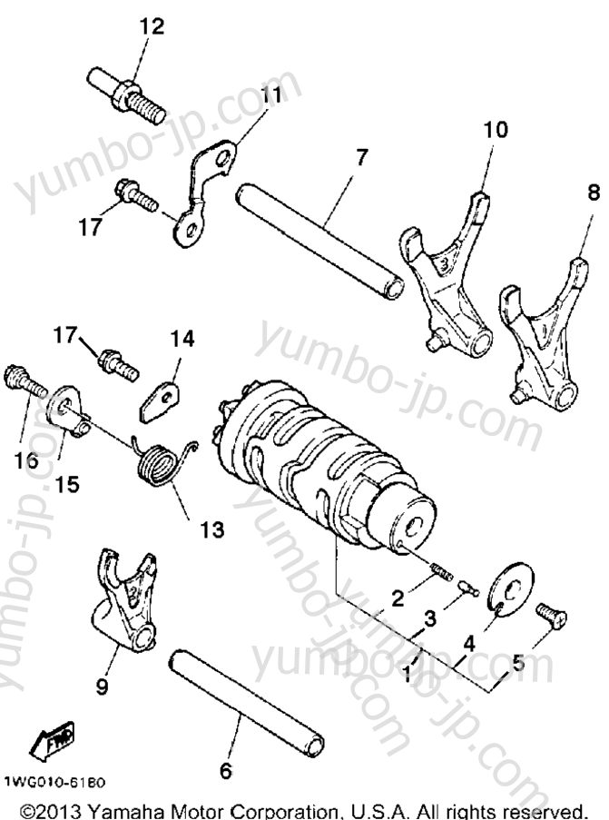 Shift Cam Fork для мотоциклов YAMAHA FZR600RD 1992 г.