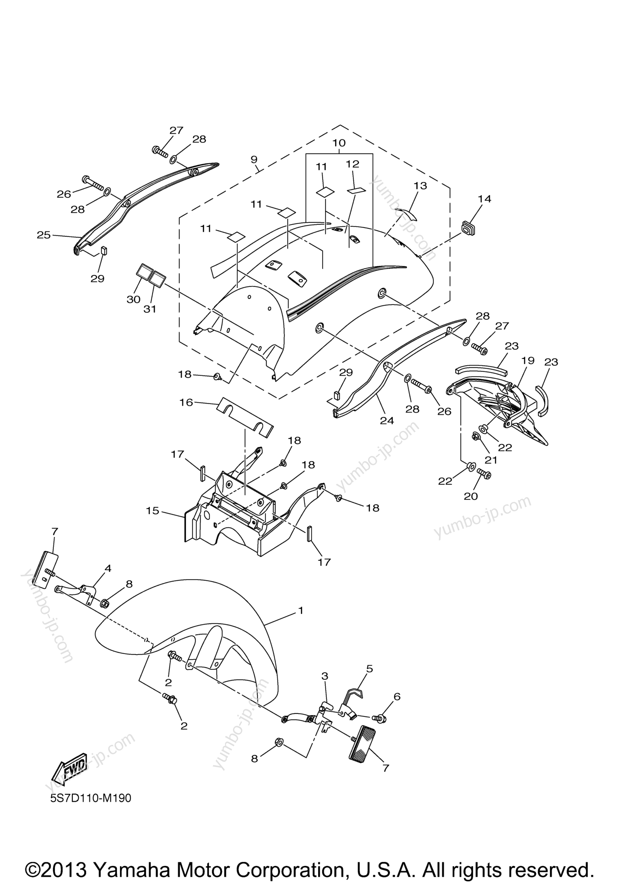 FENDER for motorcycles YAMAHA V STAR 950 (XVS95ER) 2014 year