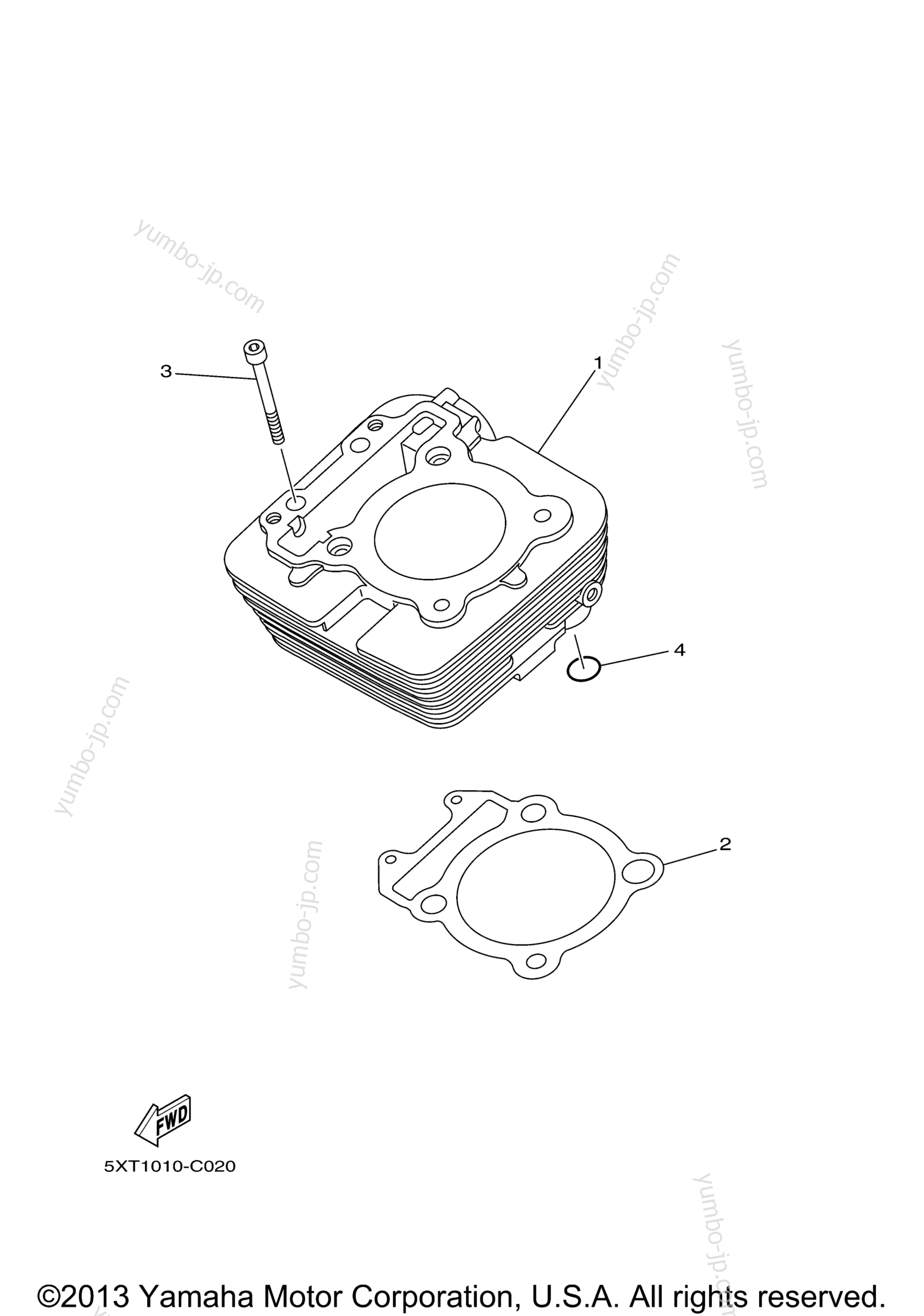 CYLINDER for motorcycles YAMAHA XT250 (XT250A) 2011 year