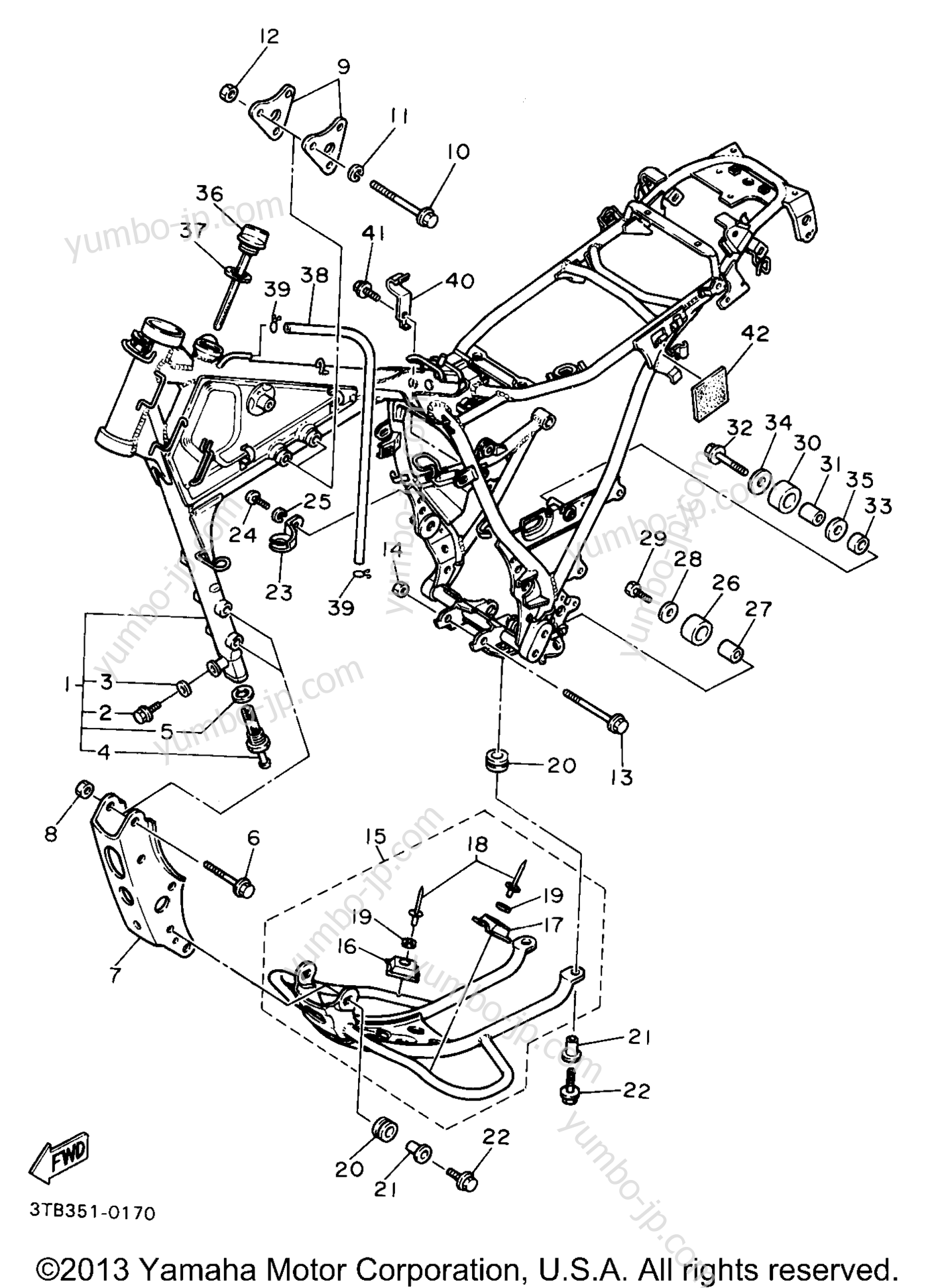 FRAME for motorcycles YAMAHA XT600EEC CA 1993 year