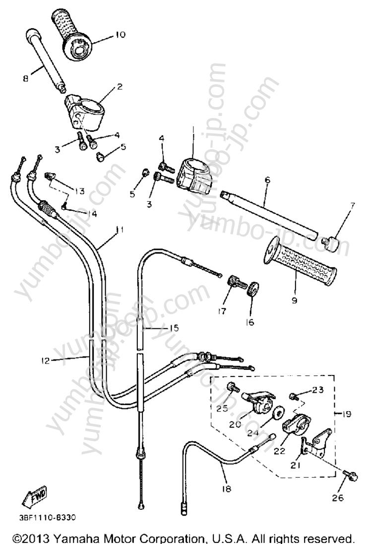 Handlebar Cable for motorcycles YAMAHA FZR400W 1989 year