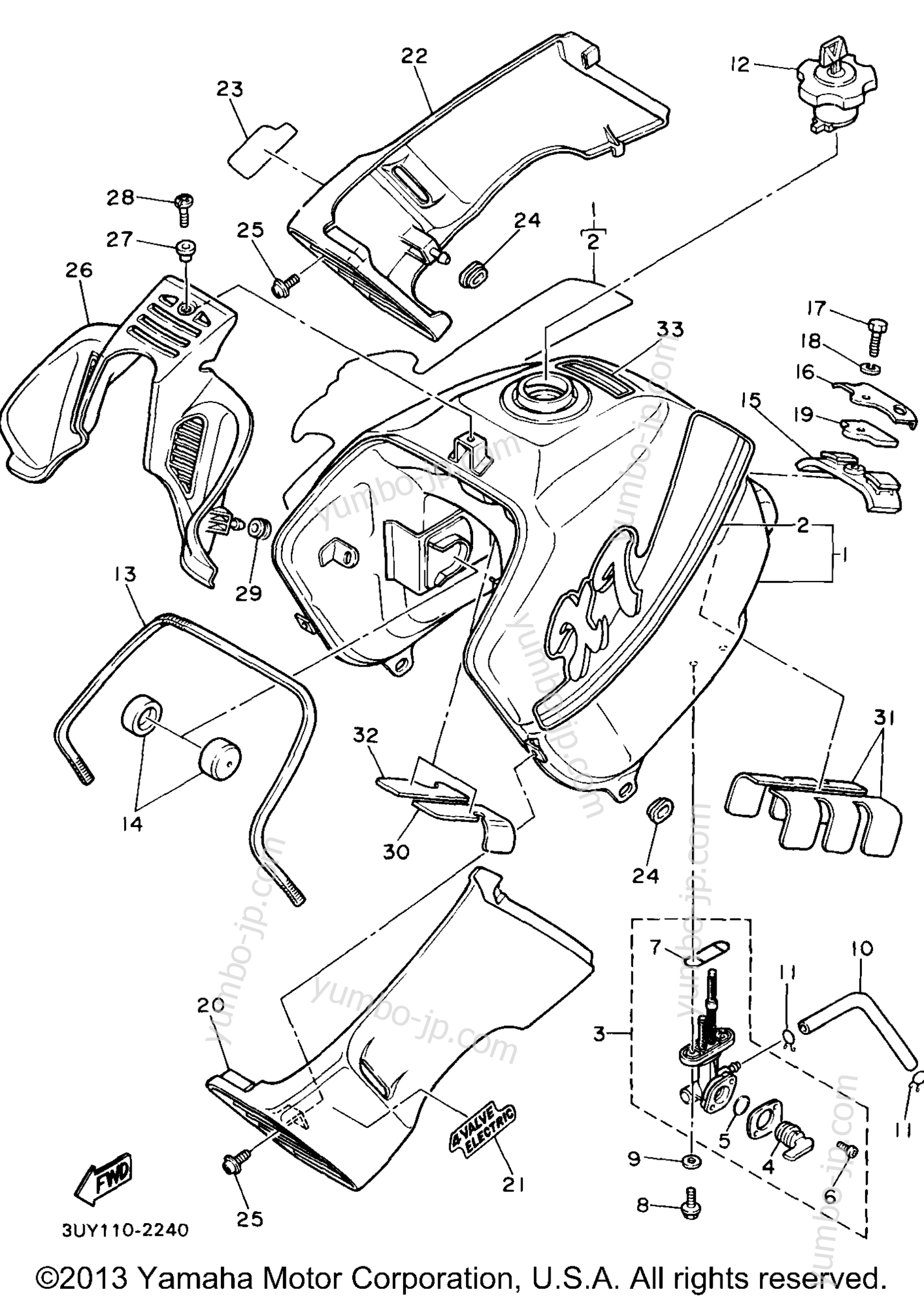 Топливный бак для мотоциклов YAMAHA XT600EEC CA 1993 г.