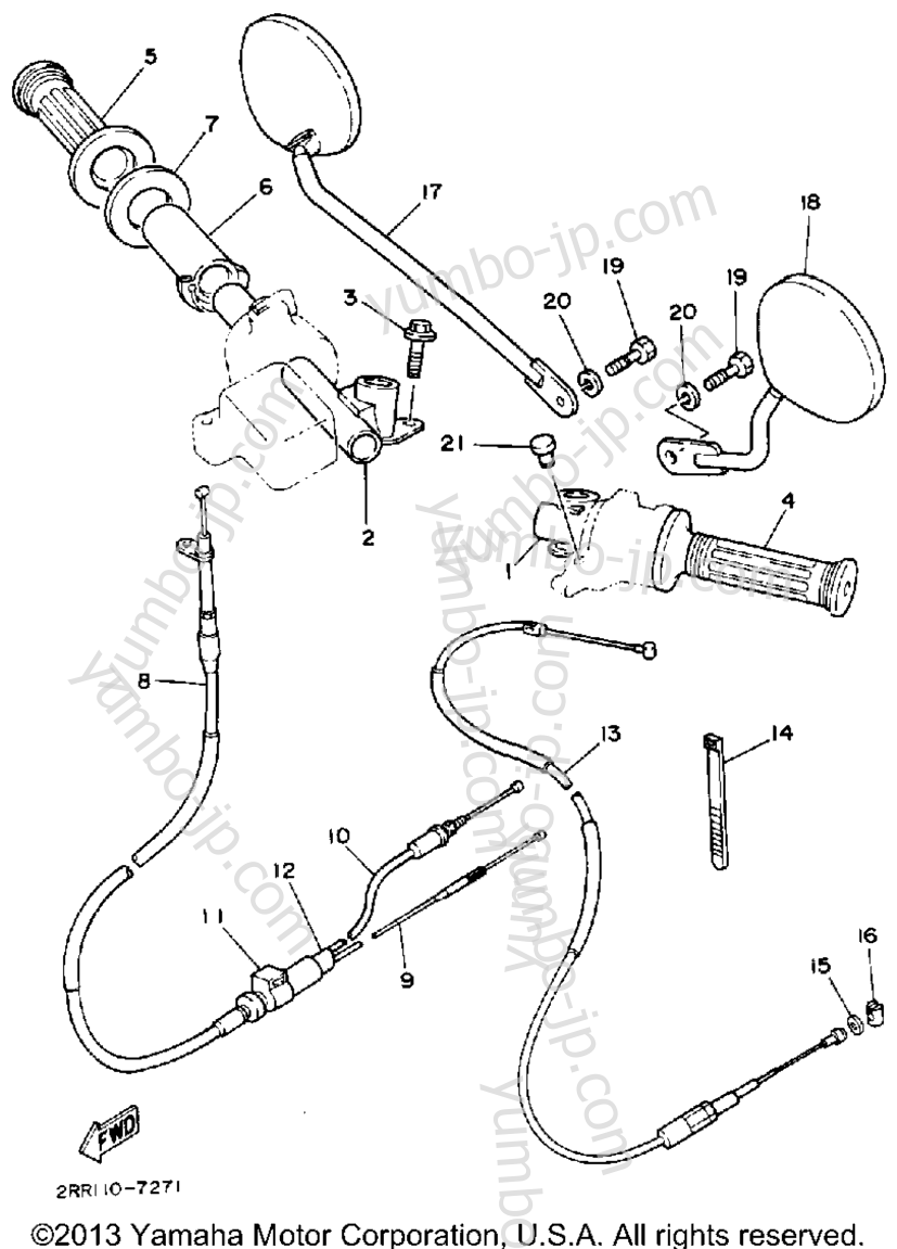 Handlebar - Cable для мотоциклов YAMAHA YSR50D 1992 г.