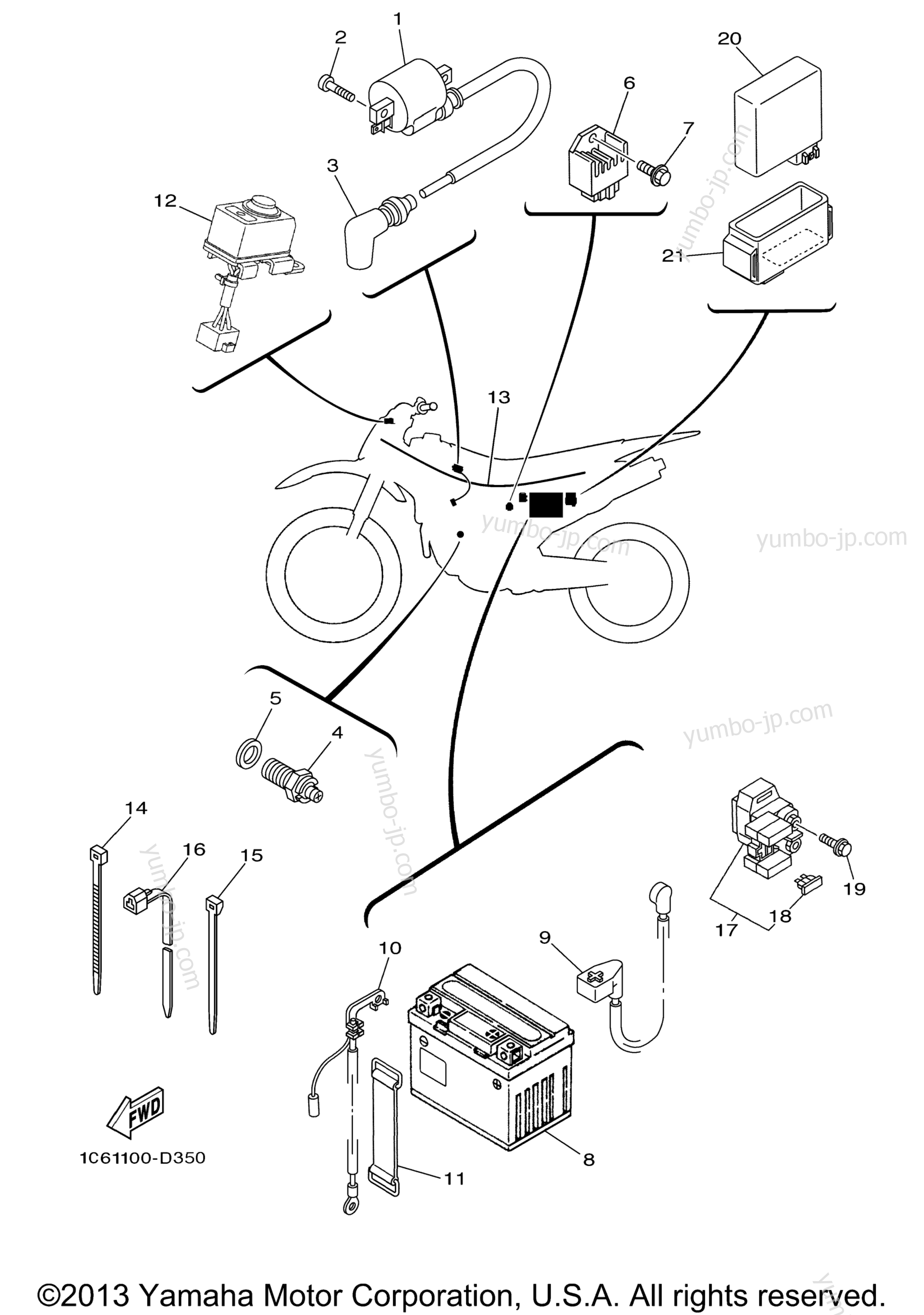 Electrical 1 for motorcycles YAMAHA TT-R230 (TTR230TC) CA 2005 year