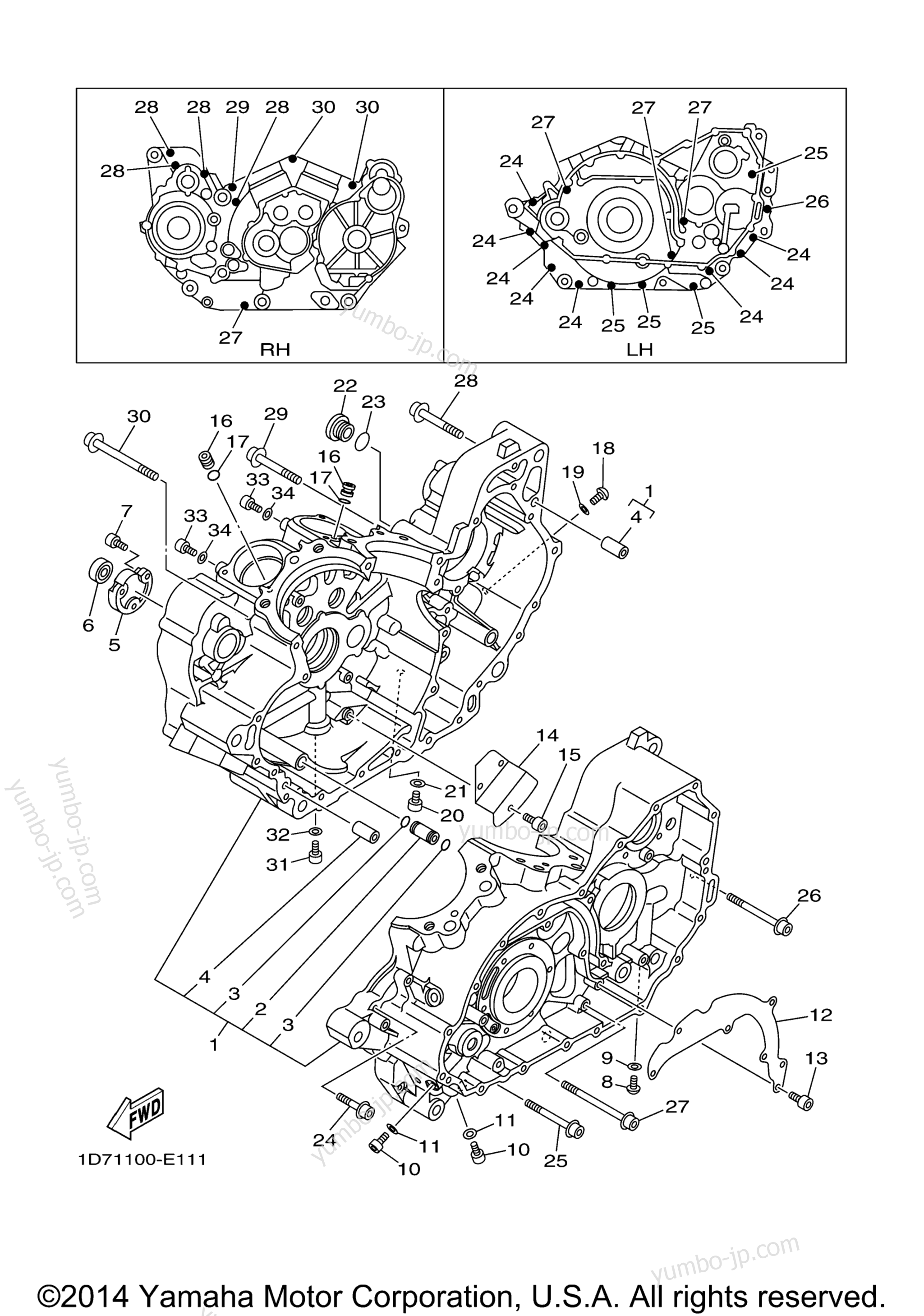 CRANKCASE for motorcycles YAMAHA ROADLINER MIDNIGHT (XV19MY) 2009 year