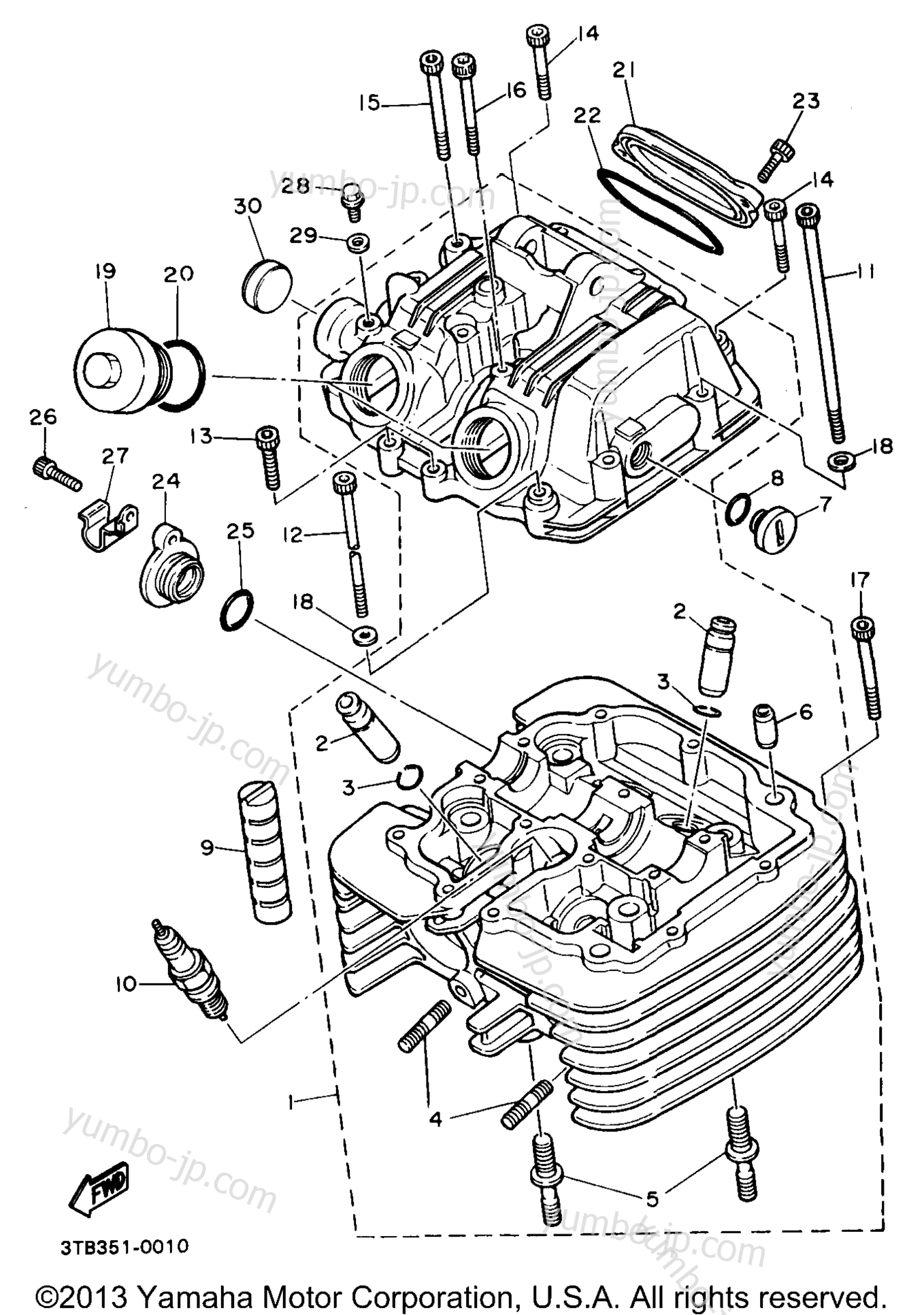 CYLINDER HEAD for motorcycles YAMAHA XT600EB 1991 year