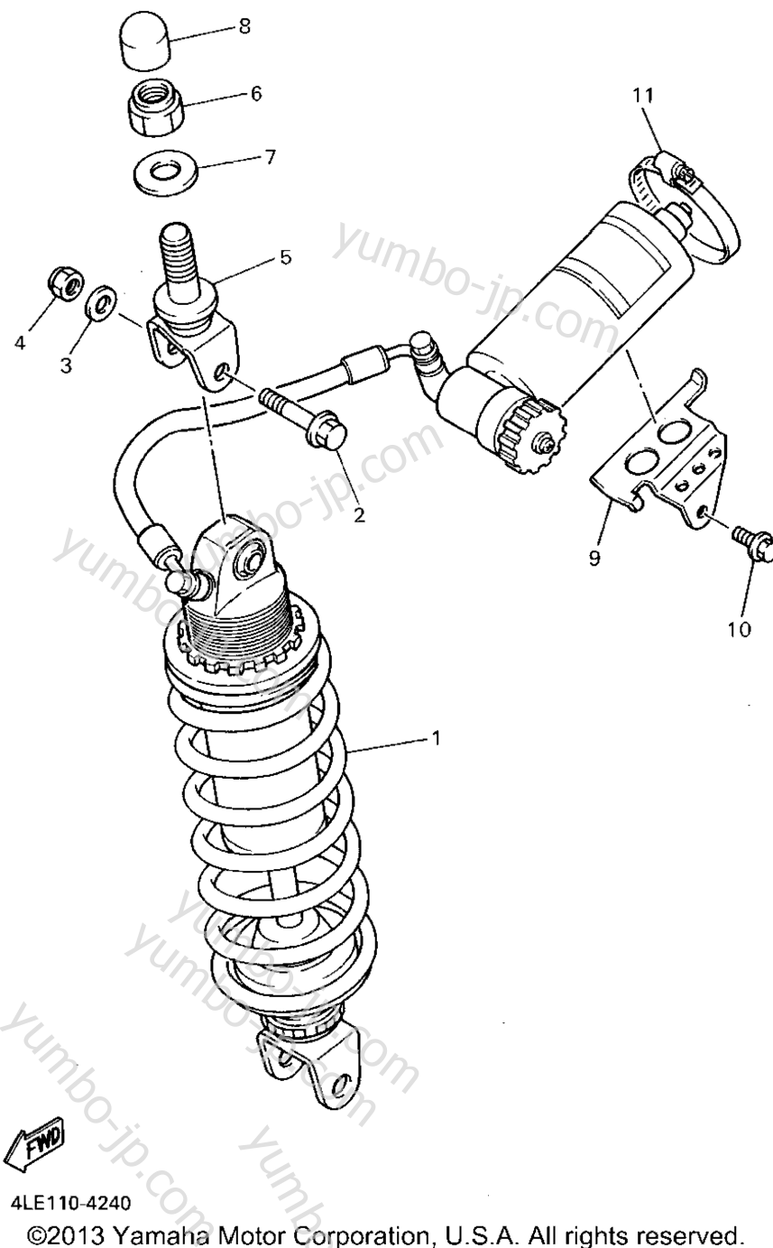 Rear Suspension for motorcycles YAMAHA YZF750RFC CA 1994 year