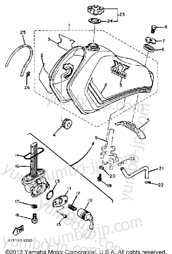 FUEL TANK for motorcycles YAMAHA XT550 (XT550J) 1982 year