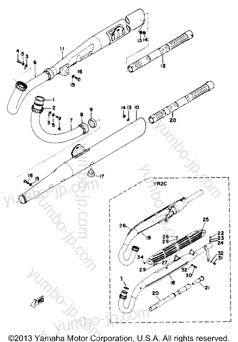 Exhaust для мотоциклов YAMAHA YR1 1967 г.