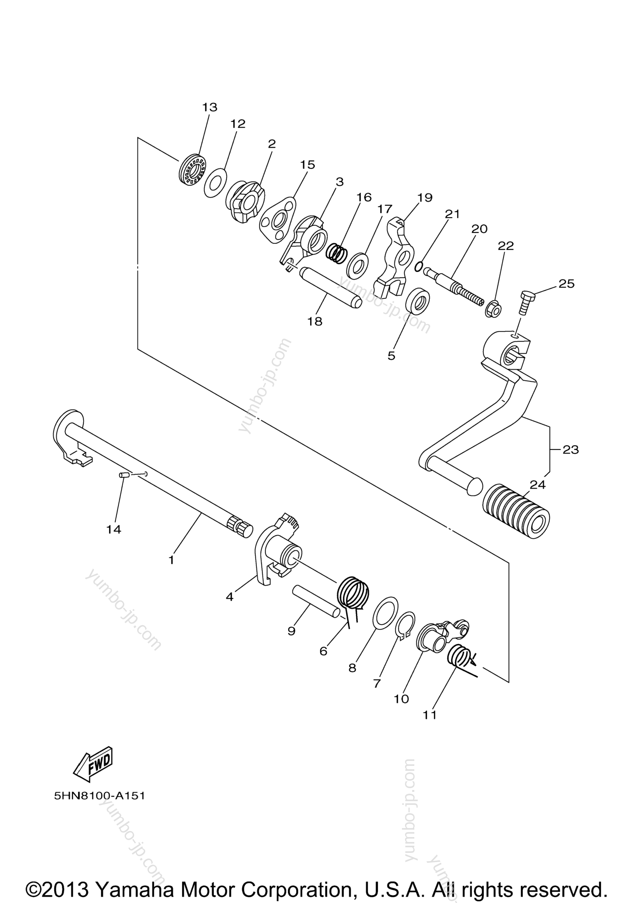 SHIFT SHAFT for motorcycles YAMAHA TTR90E (TTR90ES) 2004 year