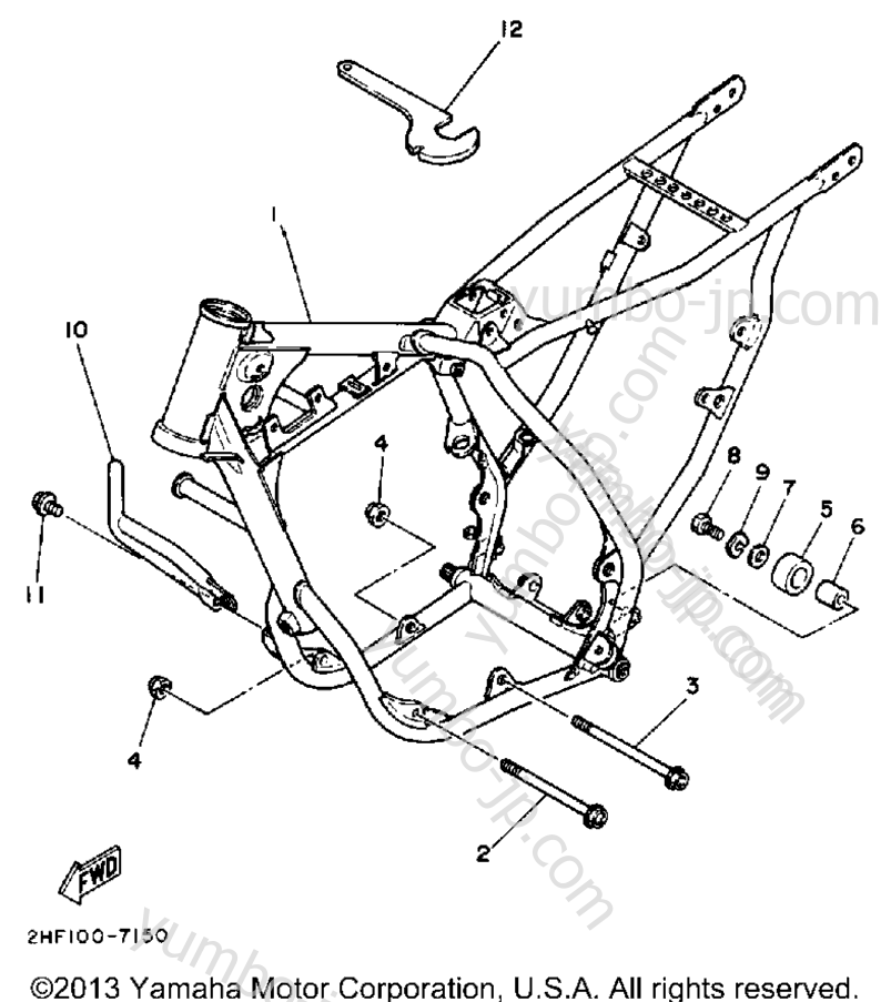 FRAME for motorcycles YAMAHA YZ80W 1989 year