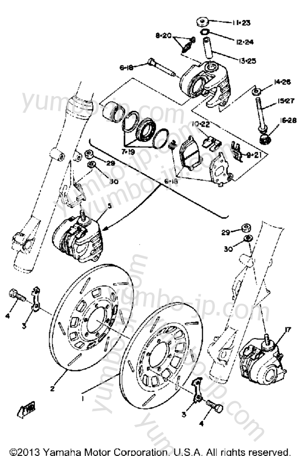 FRONT BRAKE CALIPER для мотоциклов YAMAHA XS1100SG 1980 г.