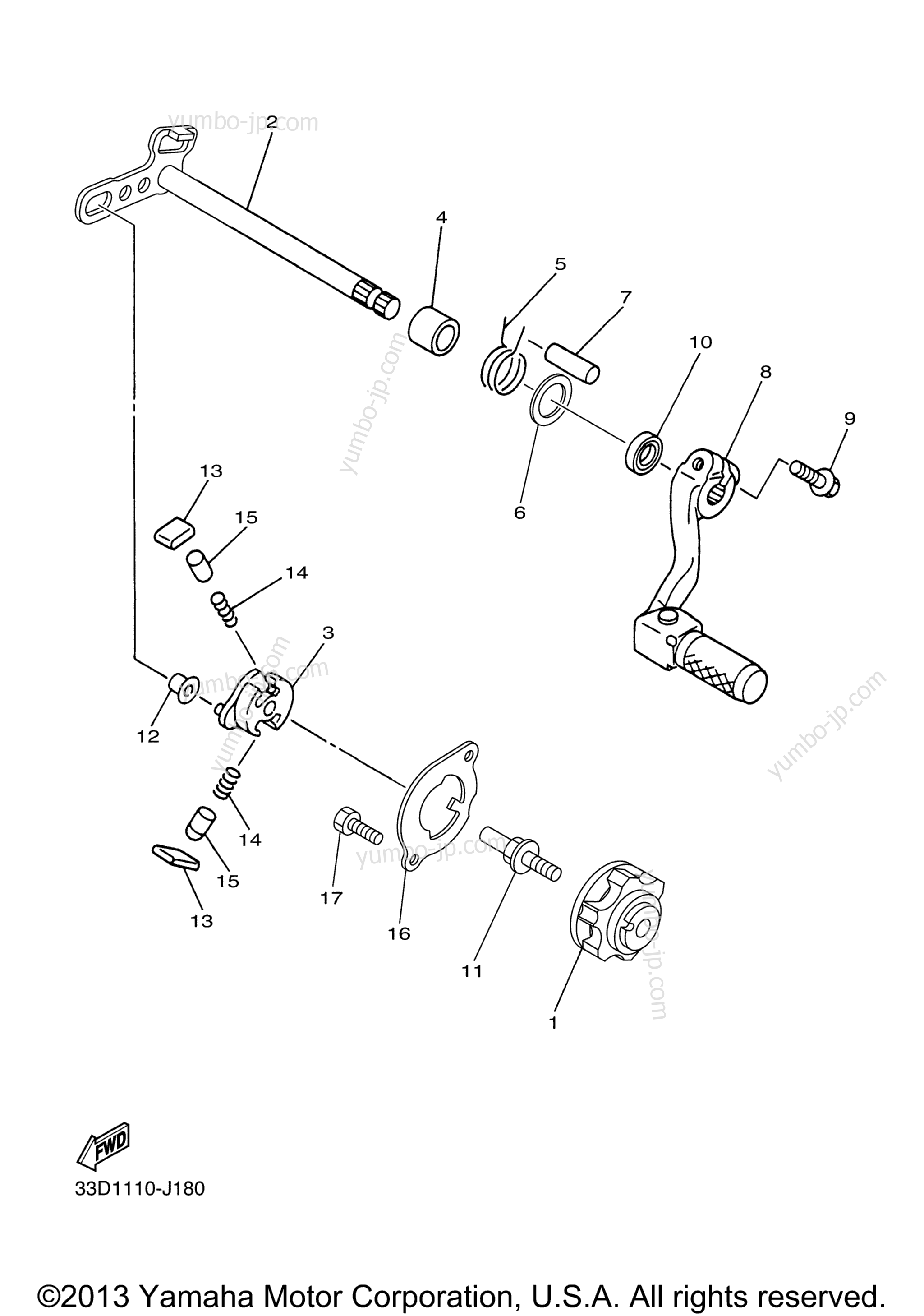 SHIFT SHAFT for motorcycles YAMAHA YZ450F (YZ450FDL) 2013 year