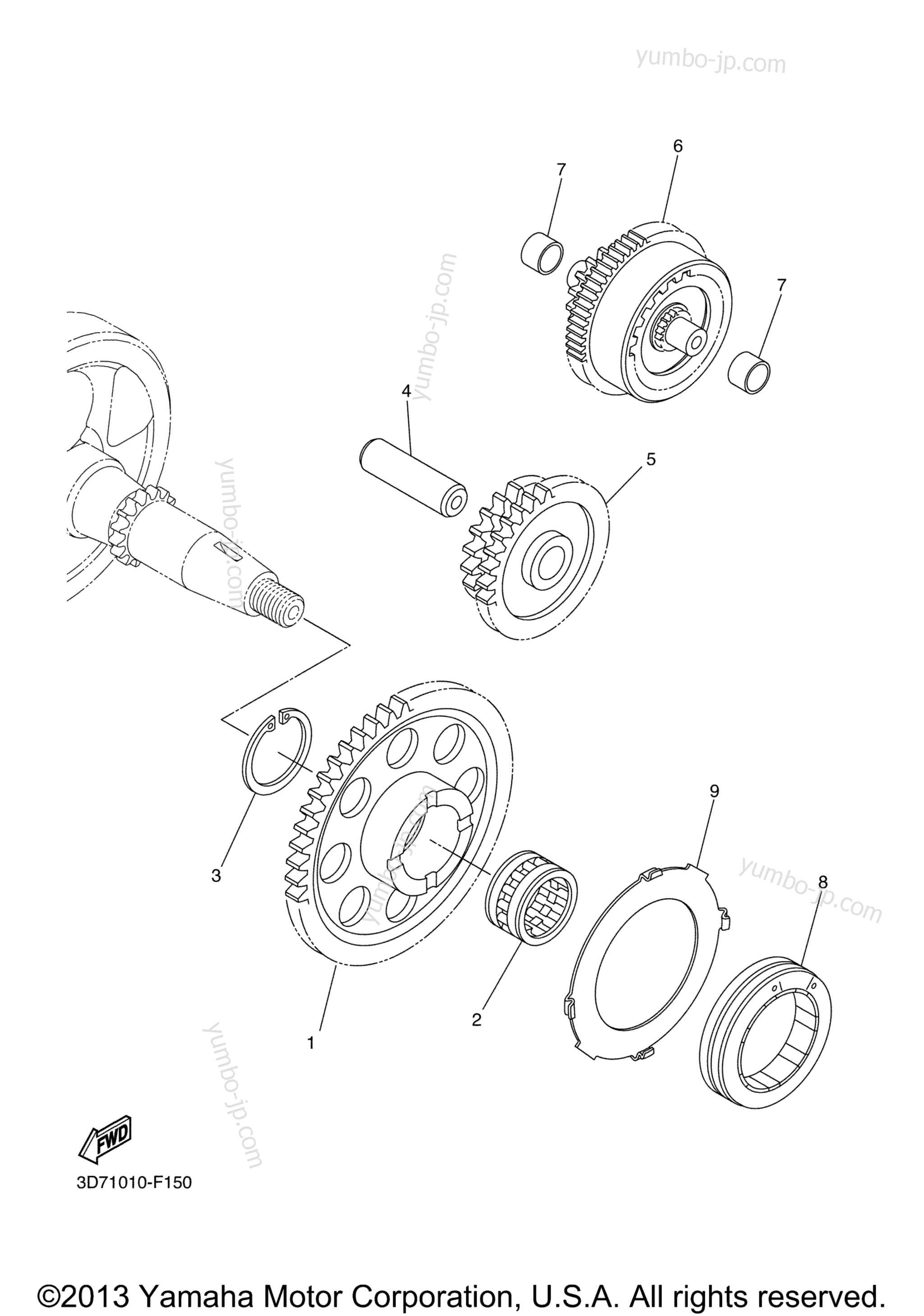 STARTER CLUTCH for motorcycles YAMAHA WR25RB (WR25RBCL) CA 2012 year