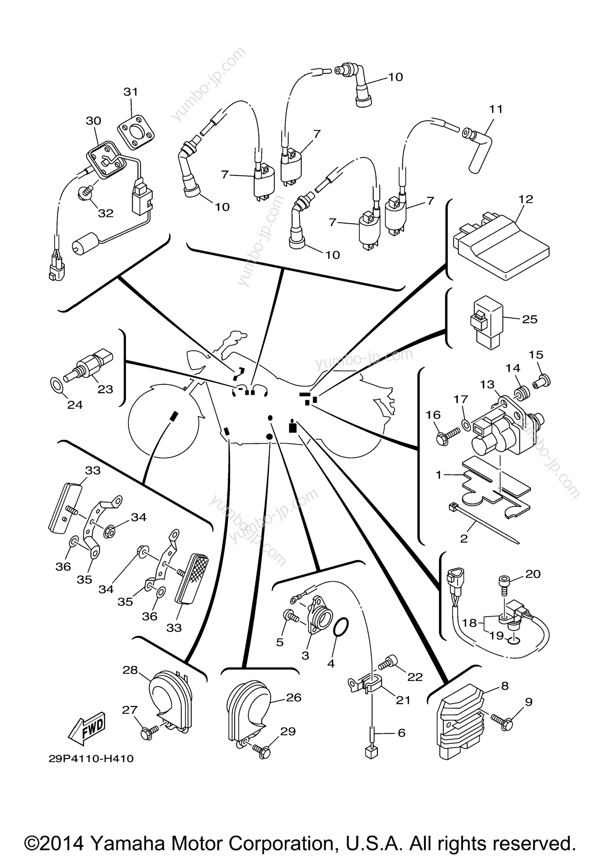 Electrical 1 for motorcycles YAMAHA RAIDER (XV19CZS) 2010 year