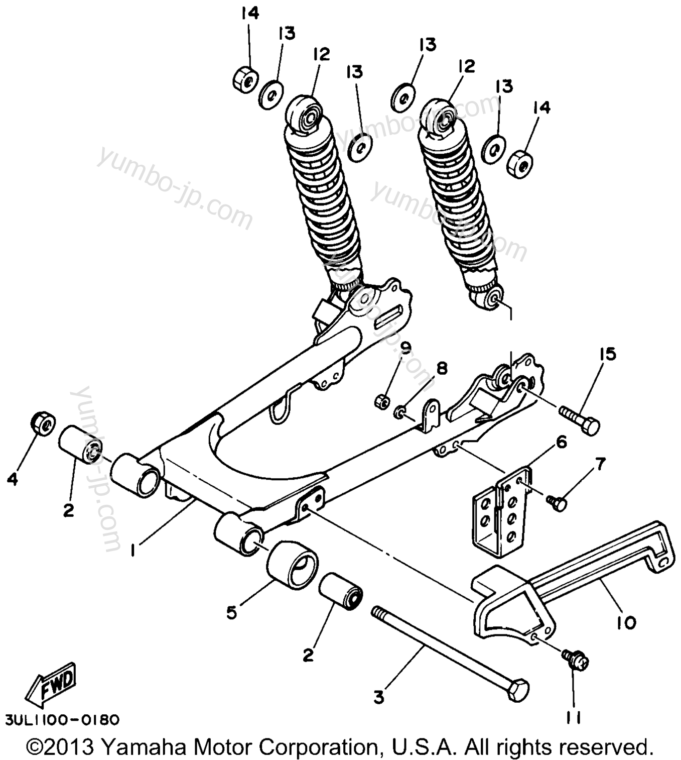 Rear Arm - Suspension for motorcycles YAMAHA RT100H 1996 year