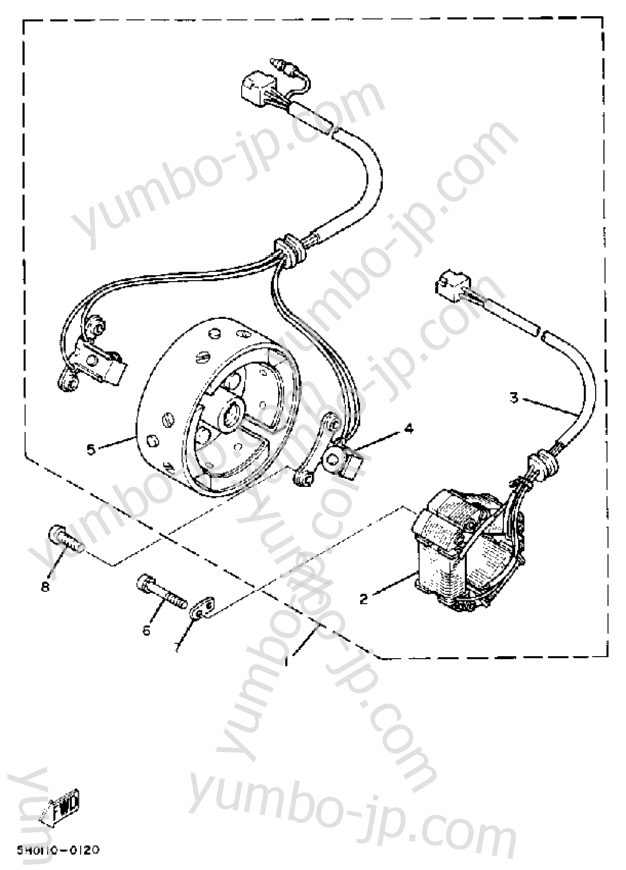 A - C - Generator для мотоциклов YAMAHA SR185J 1982 г.