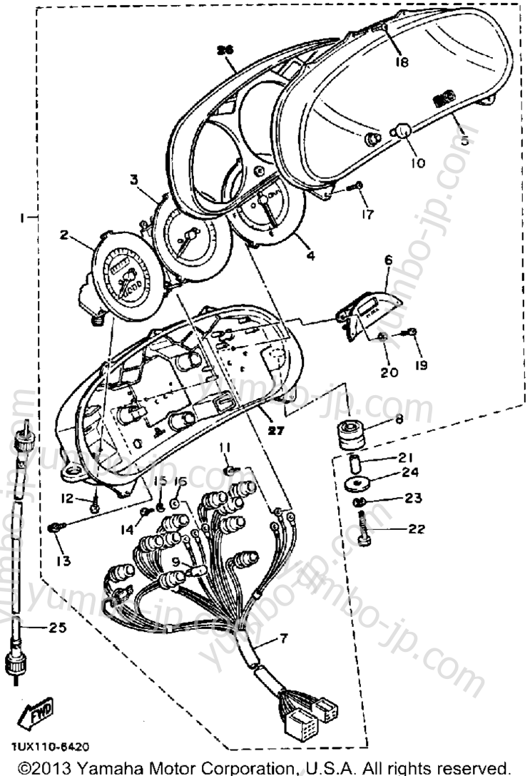 Измерительные приборы для мотоциклов YAMAHA FJ1200T 1987 г.