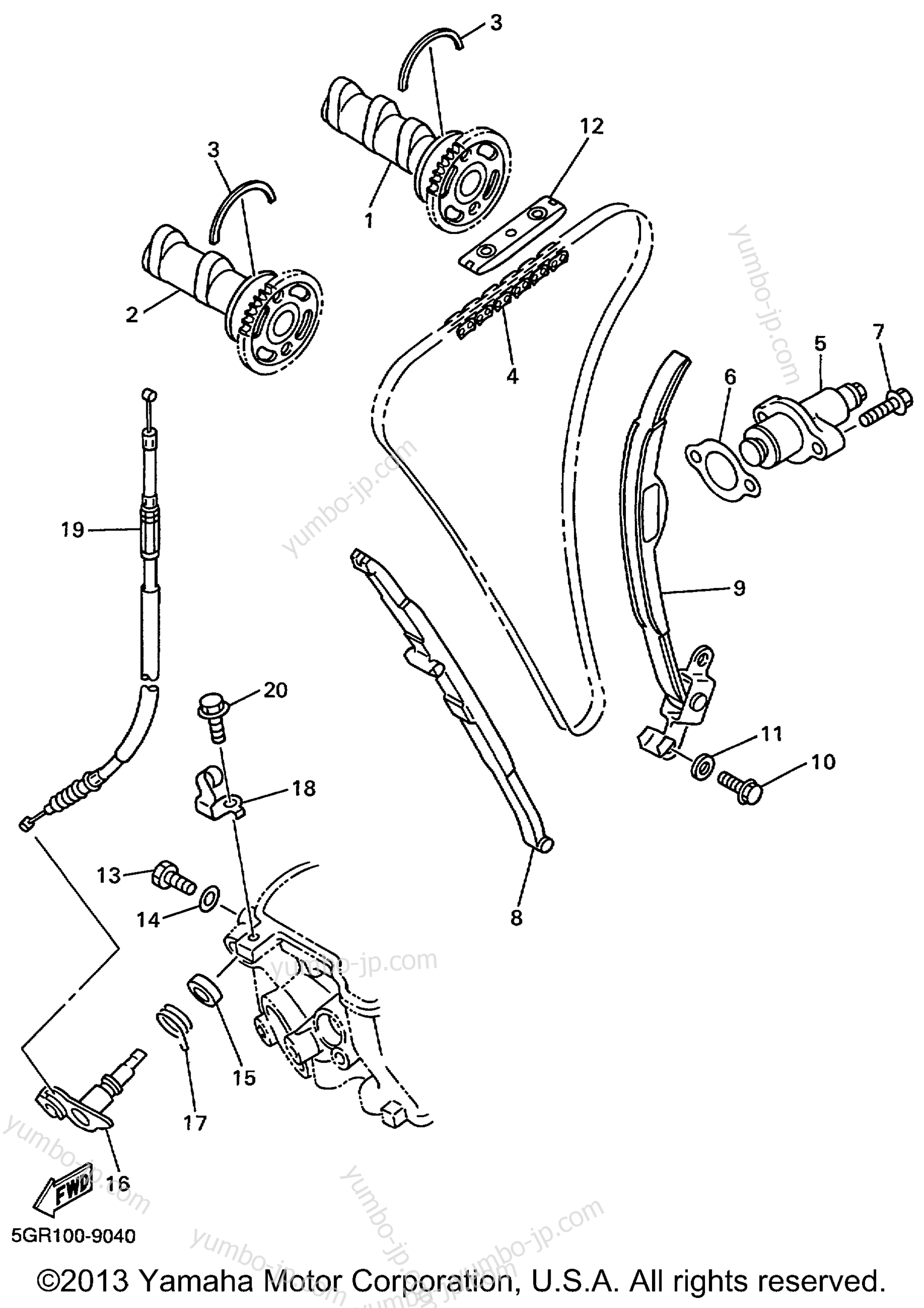 Camshaft Chain для мотоциклов YAMAHA YZ400FL 1999 г.