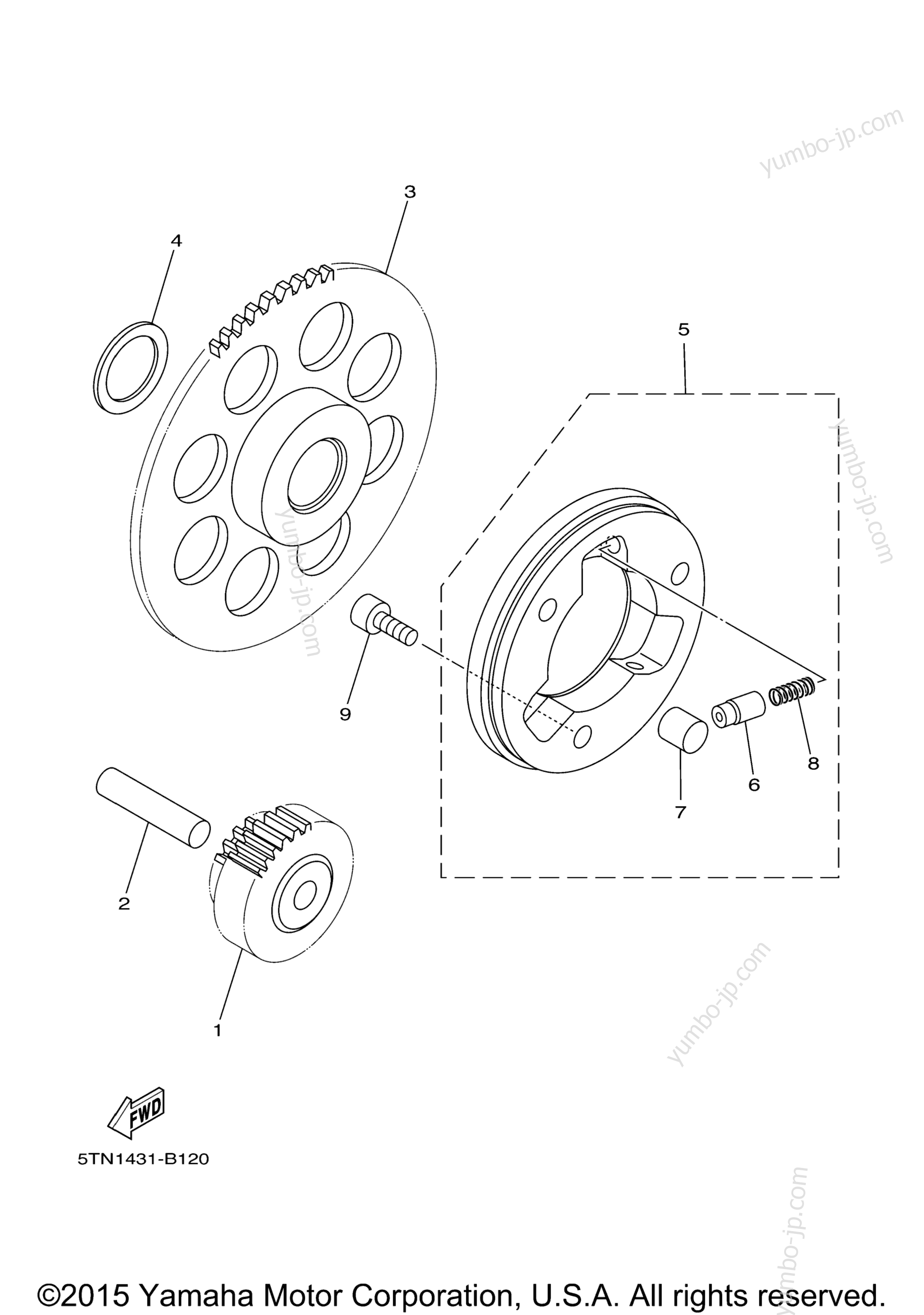 STARTER CLUTCH for motorcycles YAMAHA TTR110E (TTR110EG) 2016 year