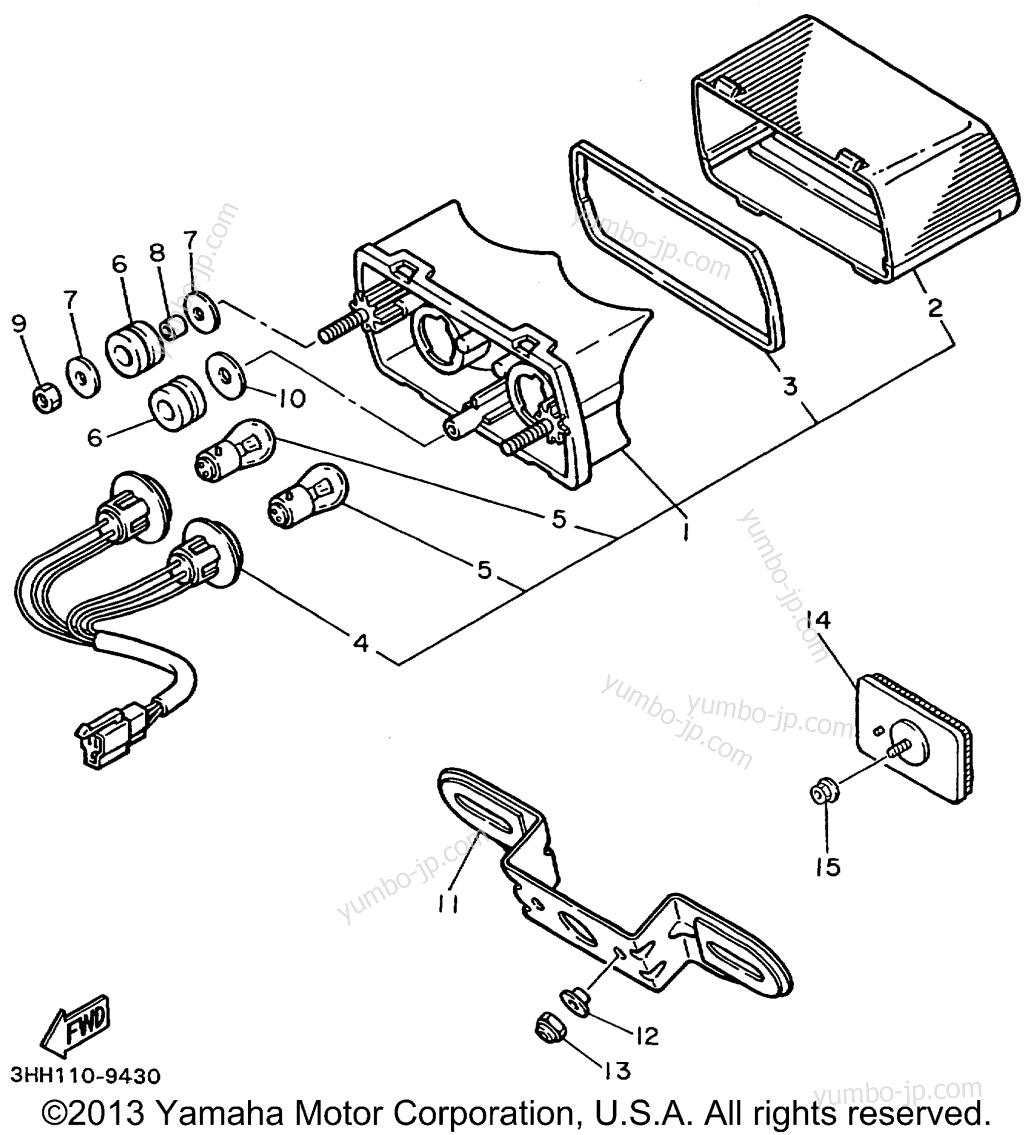 TAILLIGHT для мотоциклов YAMAHA FZR600RL 1999 г.