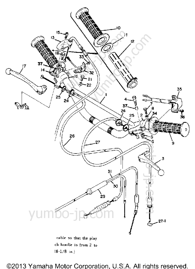 Handle & Wire для мотоциклов YAMAHA AT1E 1969 г.