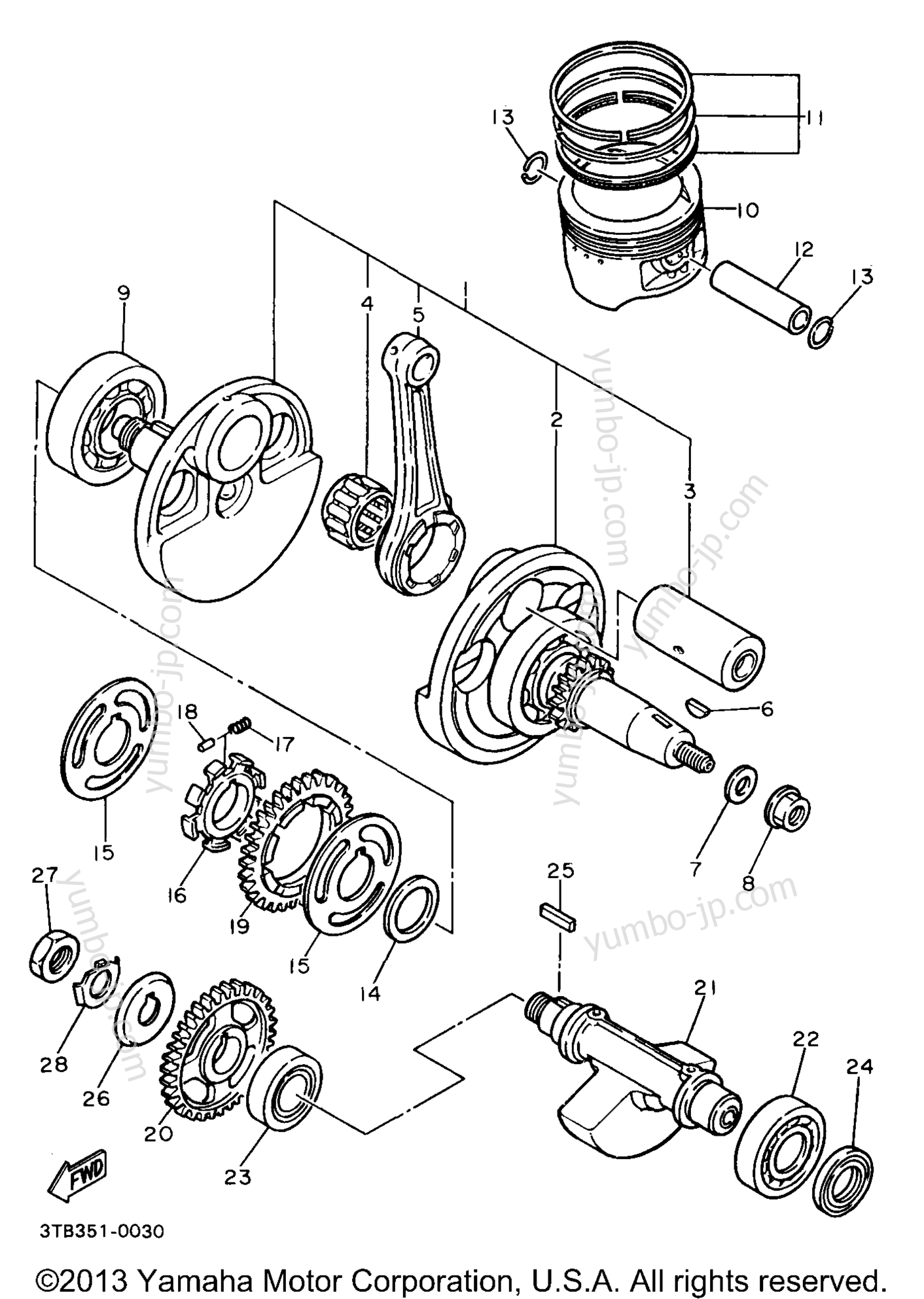 CRANKSHAFT PISTON for motorcycles YAMAHA XT600EE 1993 year