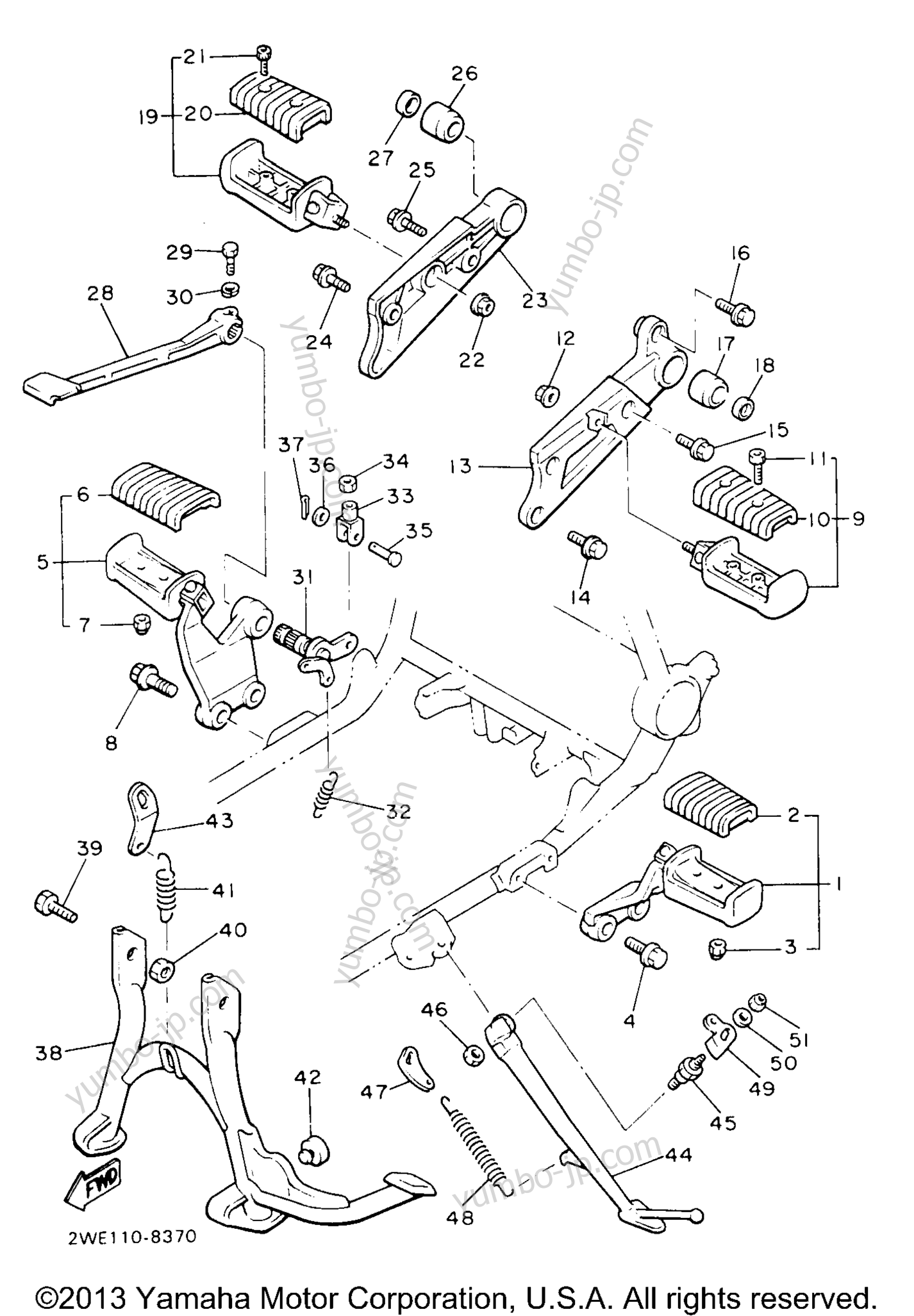 Stand Footrest для мотоциклов YAMAHA V-MAX 1200 (VMX12HC) CA 1996 г.