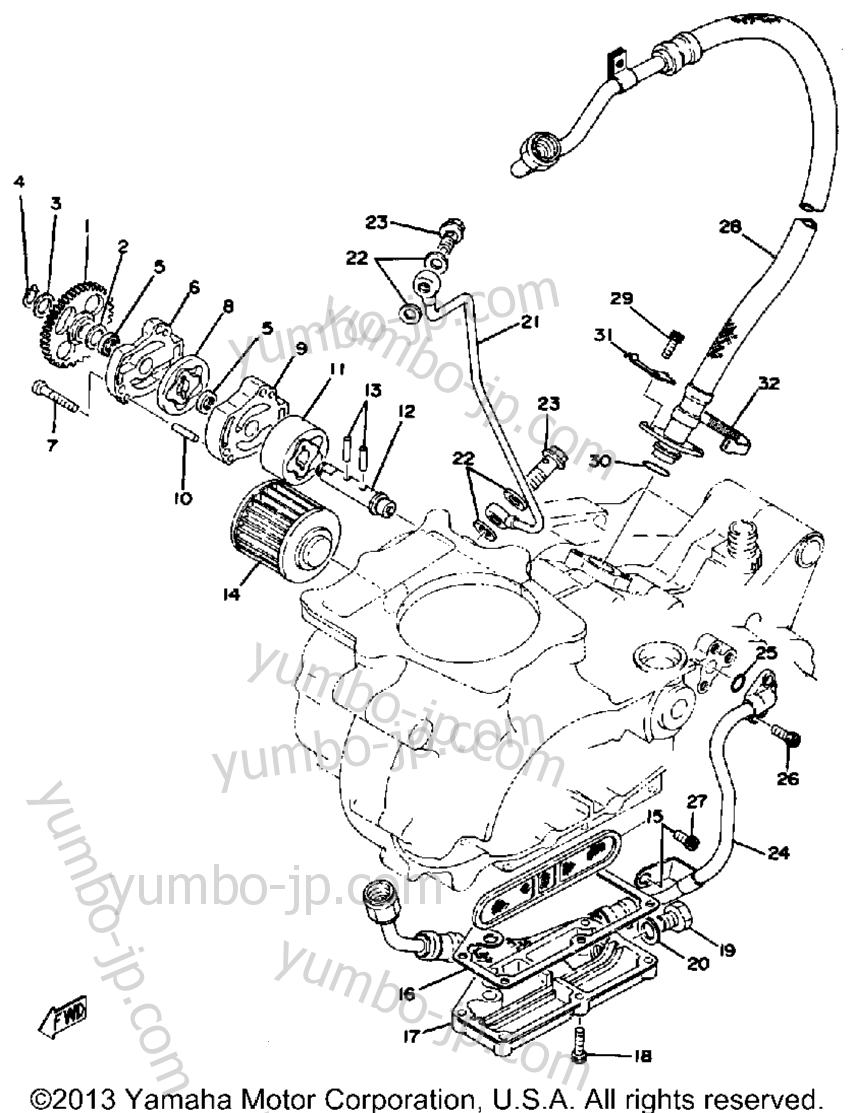 Oil Pump-Oil Filter for motorcycles YAMAHA TT500E 1978 year